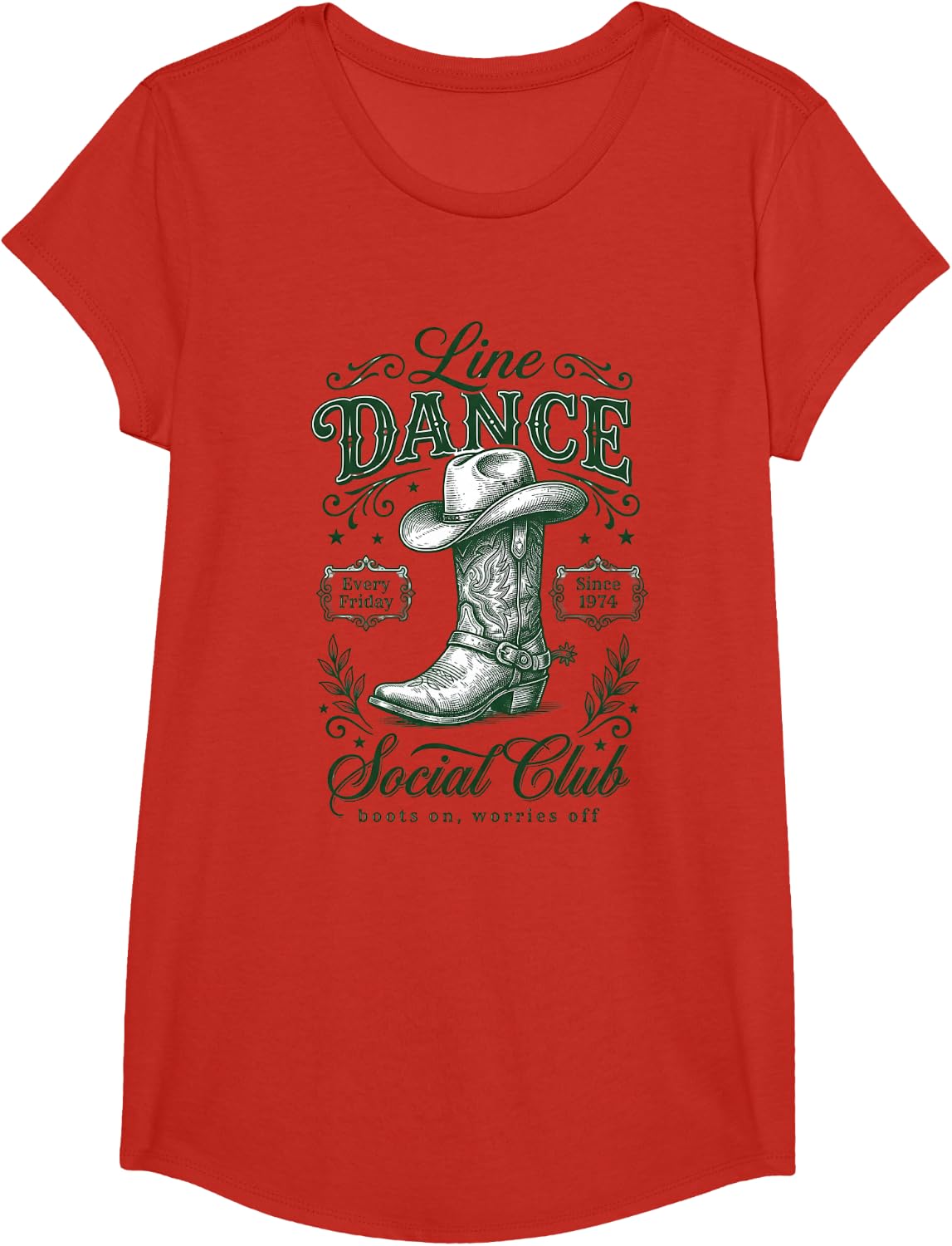 Line Dance Social Club Line Dancing Line Dancer T-Shirt - Girls Red
