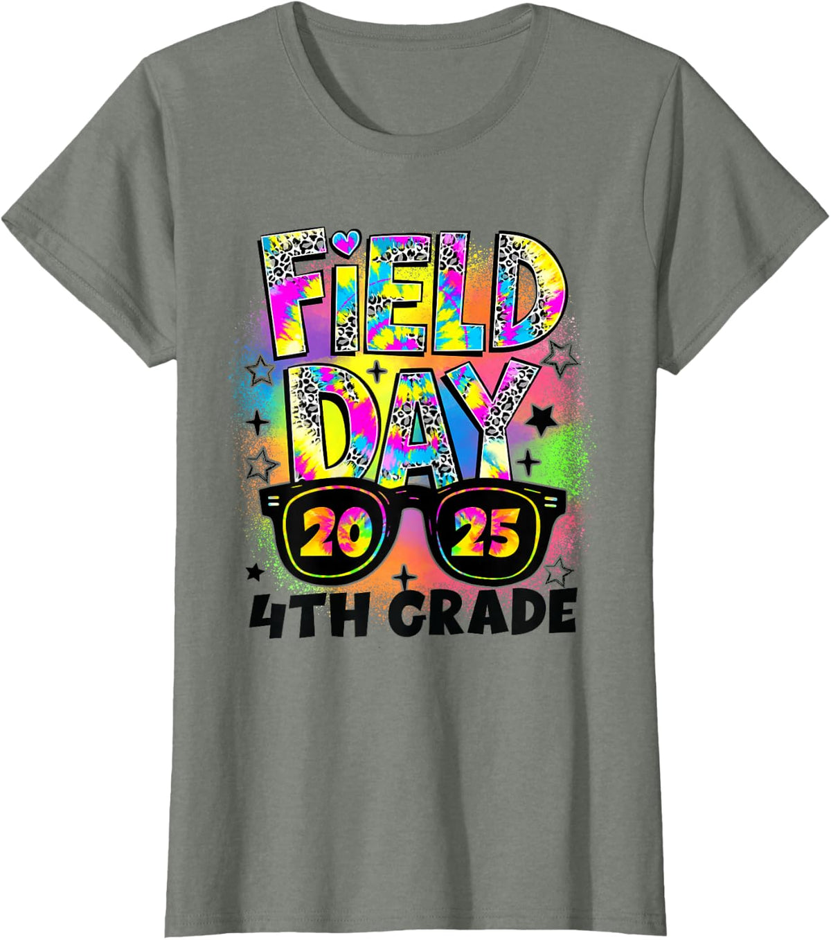 Field Day 4th Grade Field Day Fun Day Teacher Student Kids T-Shirt - Olive Heather