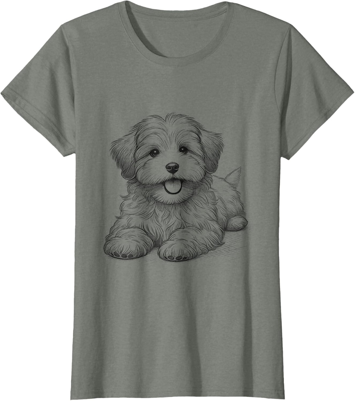 Havanese Puppy Dog Owner Design Idea T-Shirt - Olive Heather