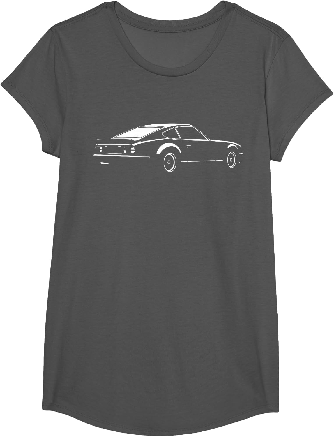 Legendary Racing Sports Car Iconic Racing Car Silhouette T-Shirt - Girls Asphalt Grey