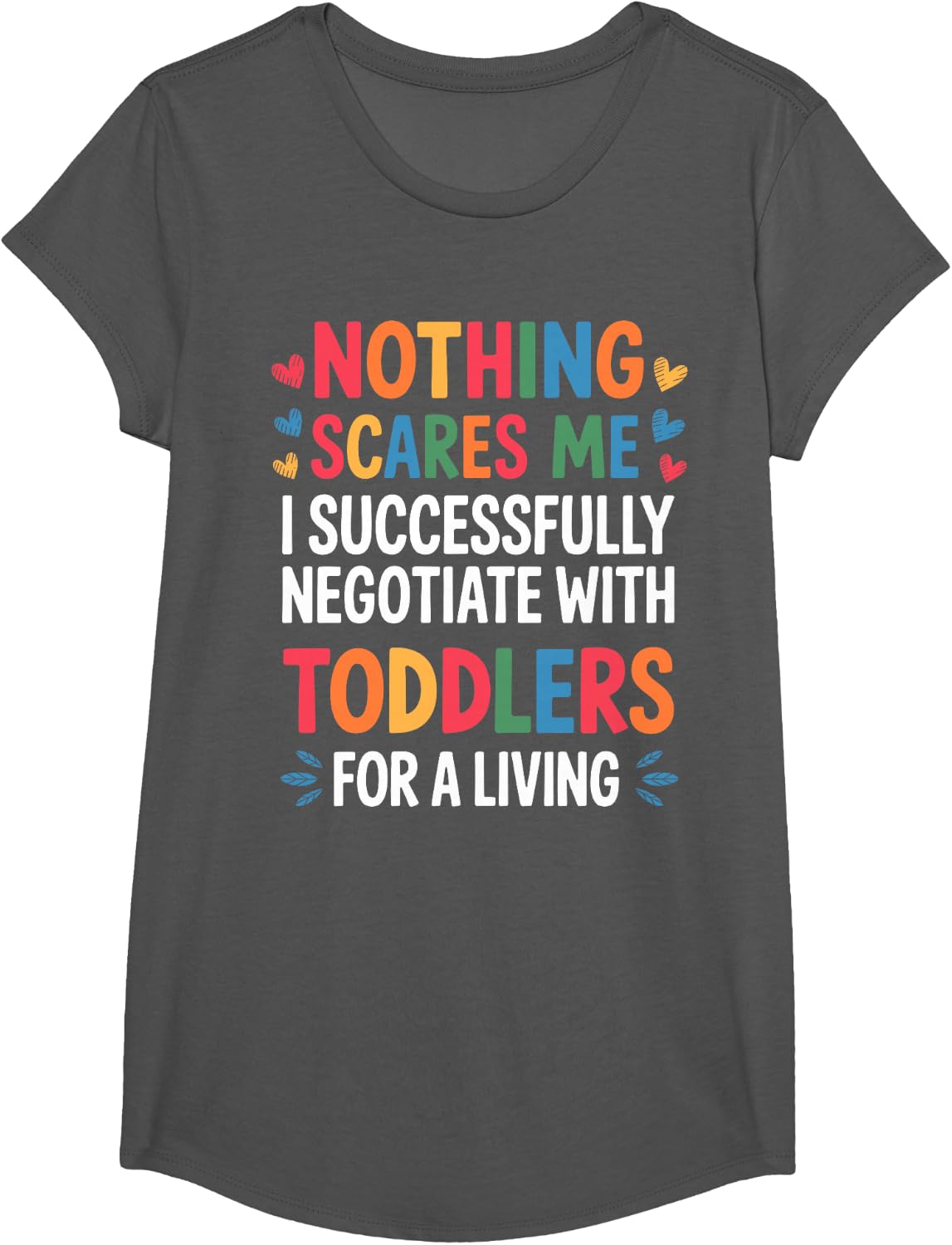 Childcare Provider Art for Men Women Funny Daycare Provider T-Shirt - Girls Asphalt Grey