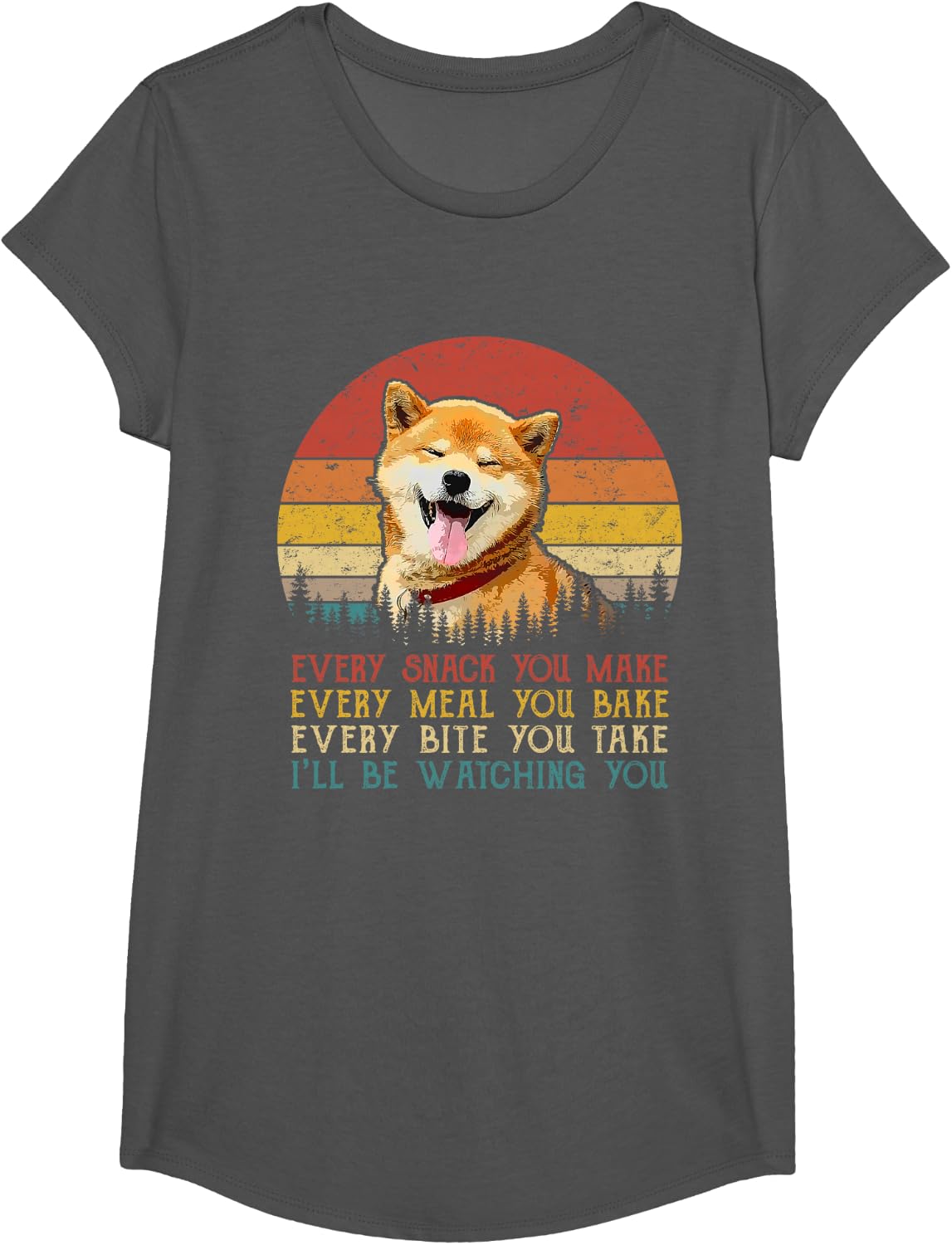 Every Snack You Make Dog Mom Dad Shirt Shiba Inu Tee T-Shirt For Men Women - Girls Asphalt Grey