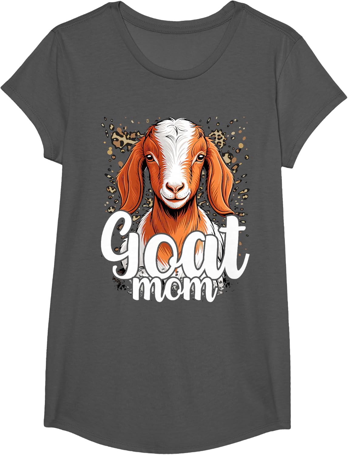 Show Boer Goat mom Leopard, Boer Goat mom T-Shirt - Girls Asphalt Grey