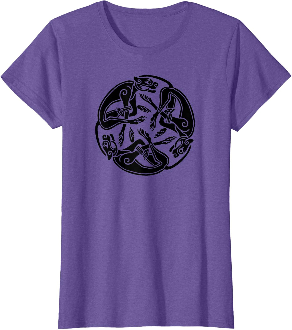 Celtic Book of Kells Trinity Hounds T-Shirt - Purple Heather