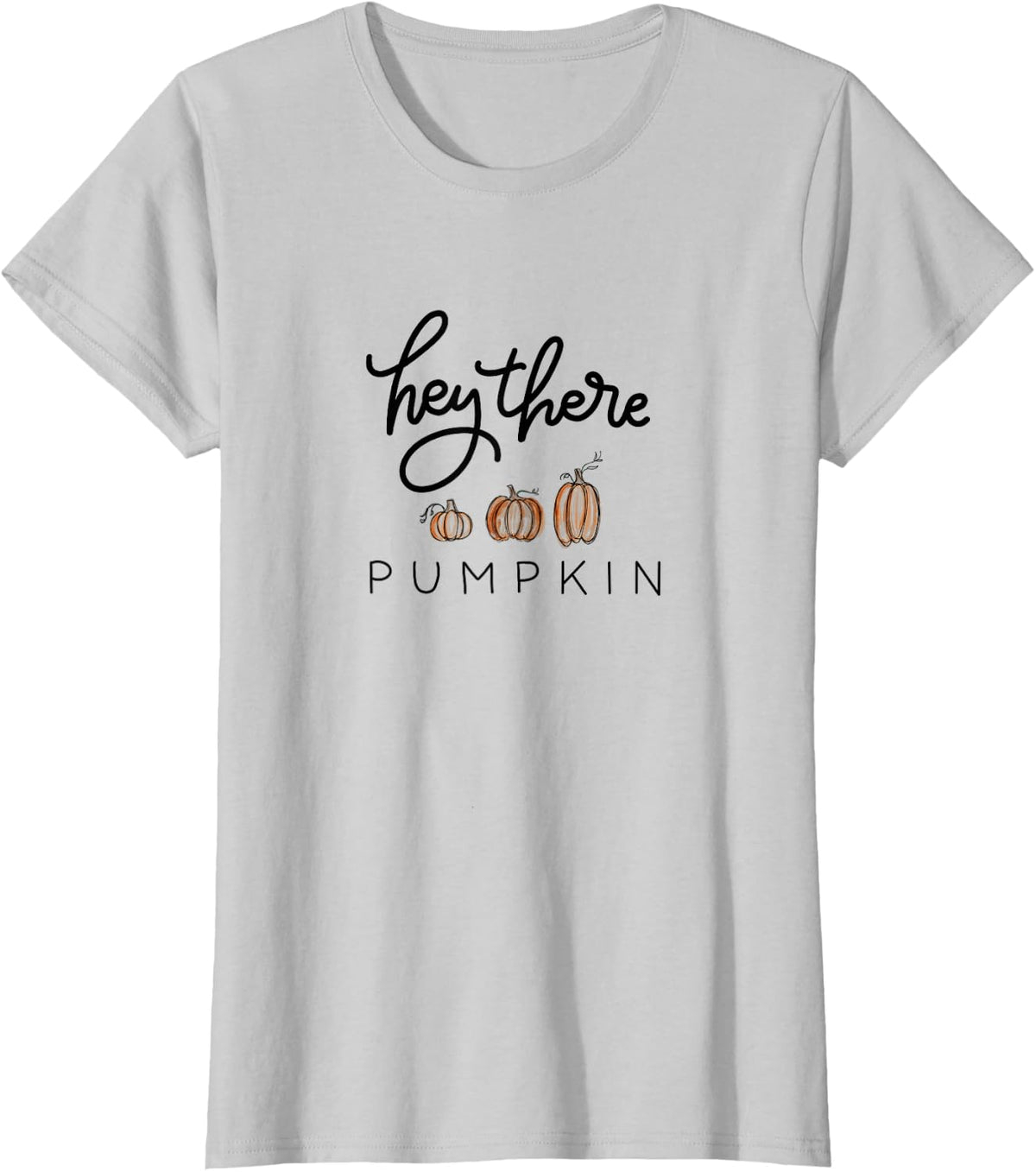 Hey There Pumpkin Hello Halloween Fall Season T-Shirt - Silver Grey