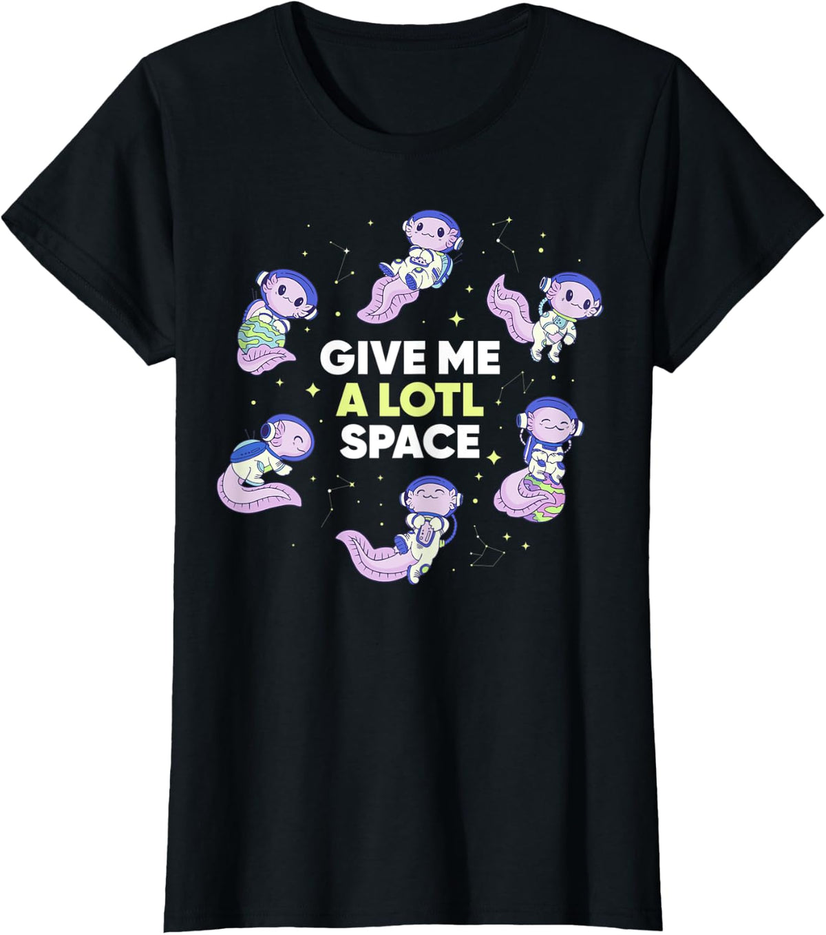 Space Axolotl T-Shirt - Black