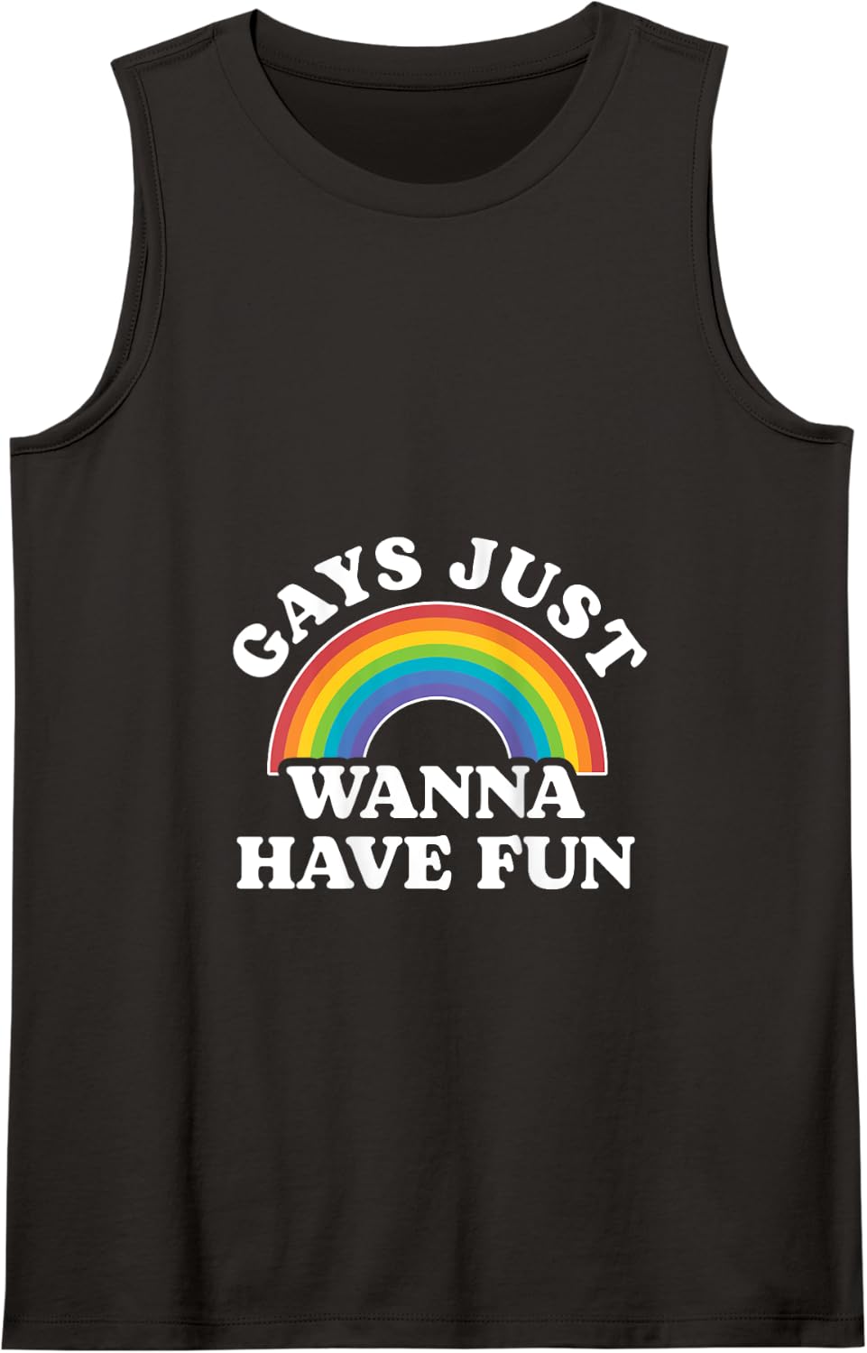Gay Pride Shirts Men Women LGBT Rainbow Gays Wanna Have Fun Tank Top - Black