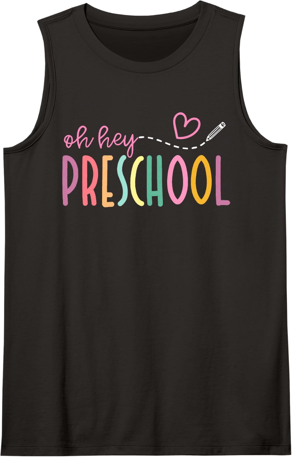 Oh Hey Preschool Welcome Back to School Teacher Student Kids Tank Top - Black