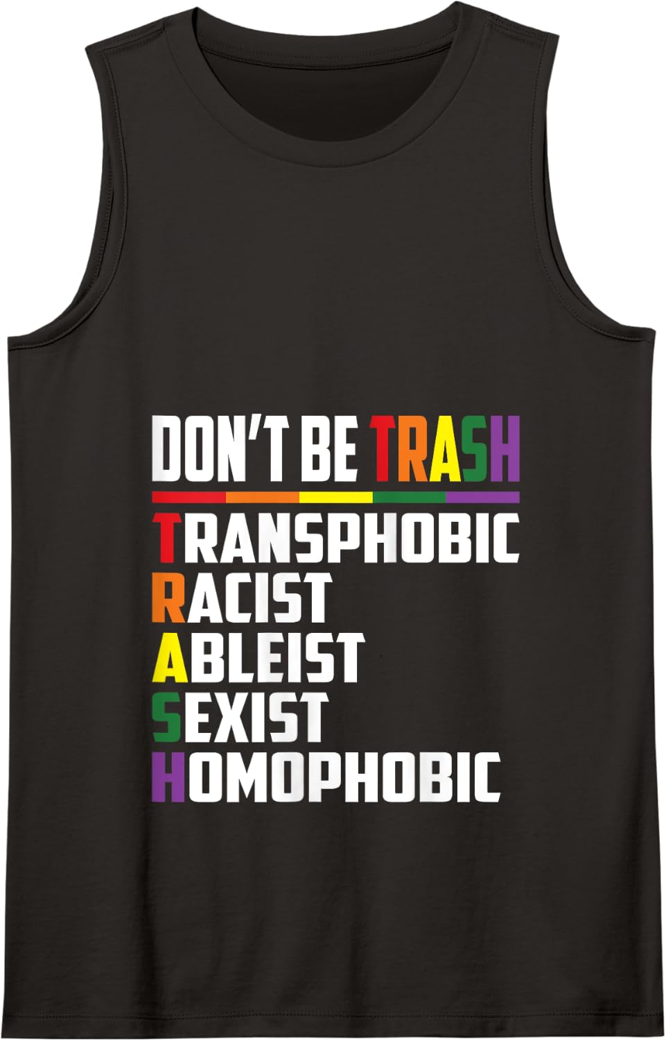 Don’t Be Trash Transphobic Racist Ableist Sexist Homophobic Tank Top - Black