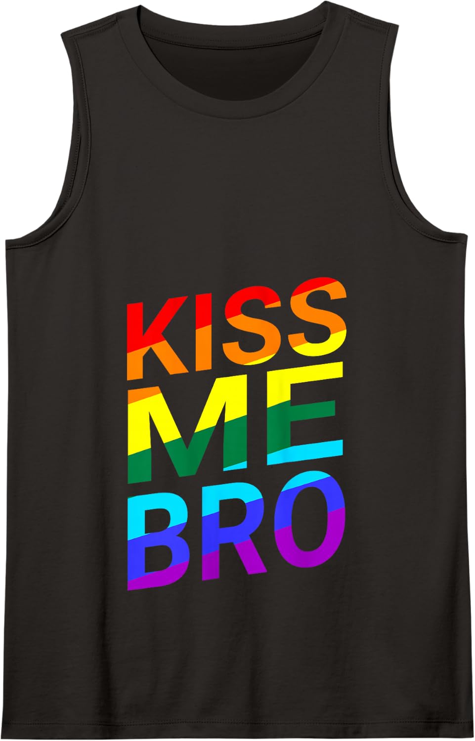 Kiss Me Bro Funny Pride Tank Top - Black