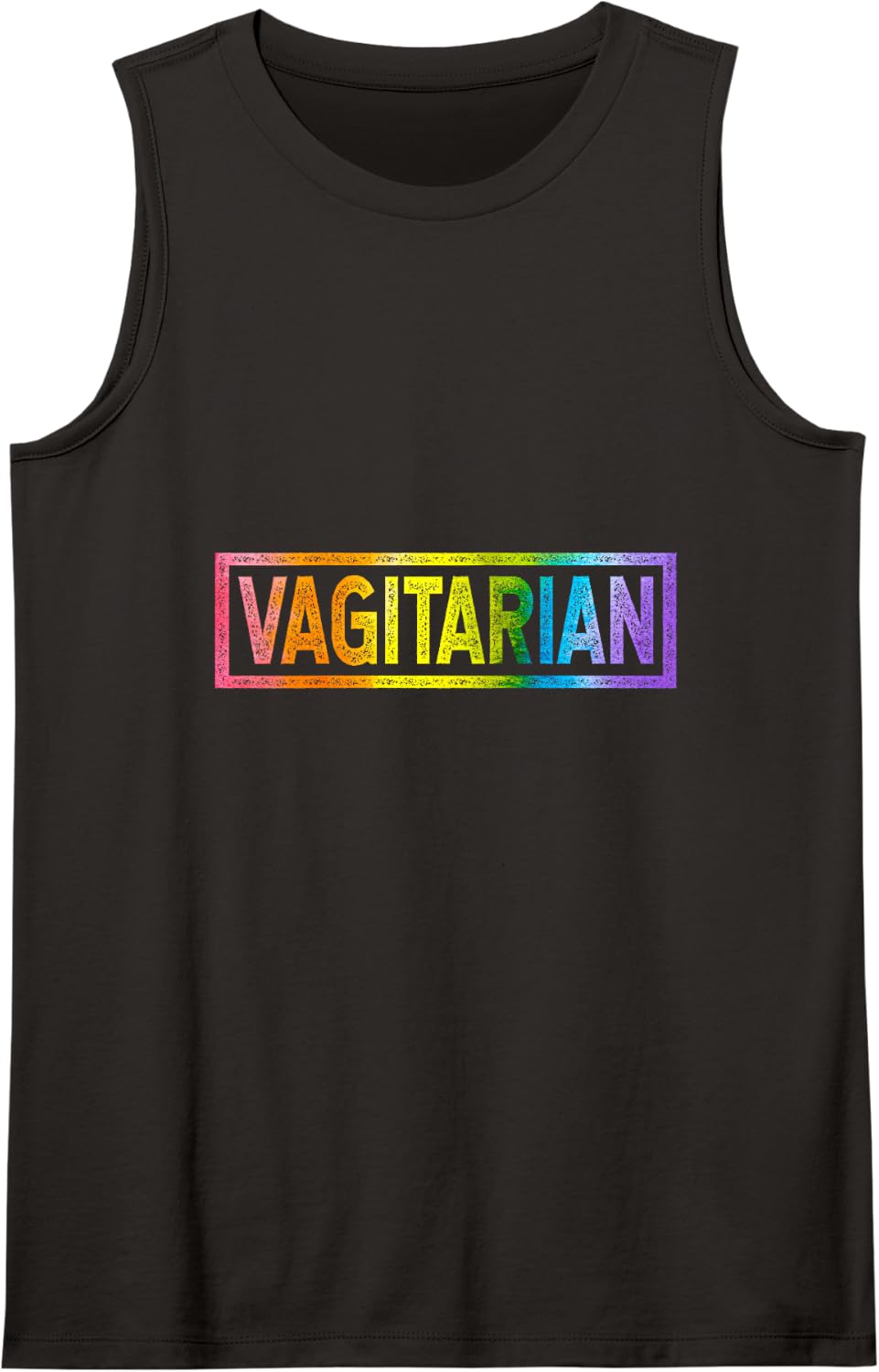Funny Rainbow Pride Month LGBTQ+ Lesbian Vagitarian Tank Top - Black