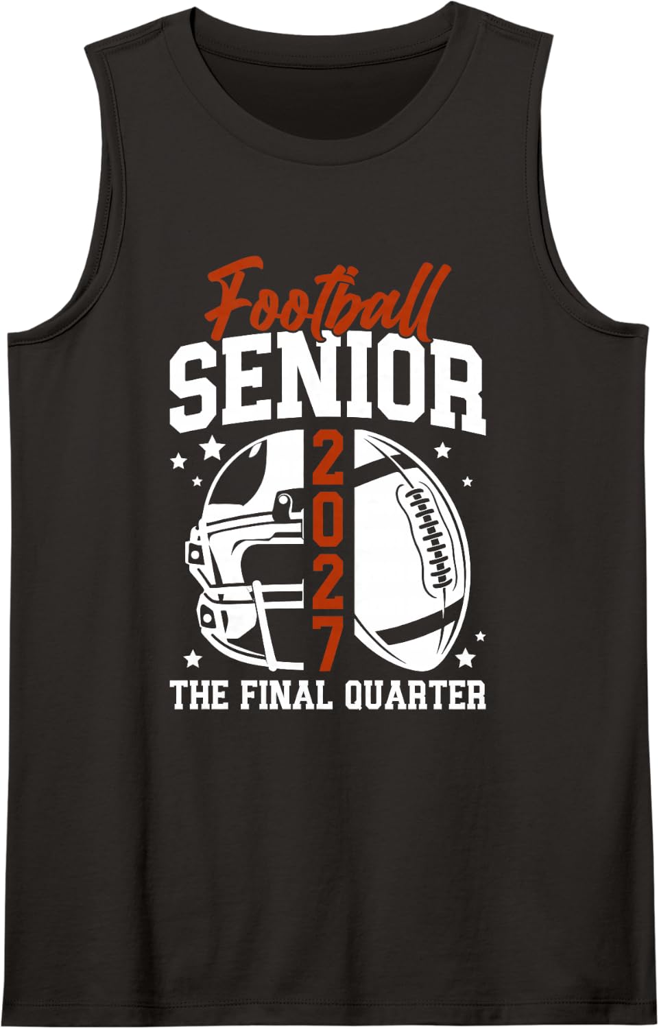Football Senior 2027 Final Quarter Senior Football Player Sleeveless Tank Top - Black