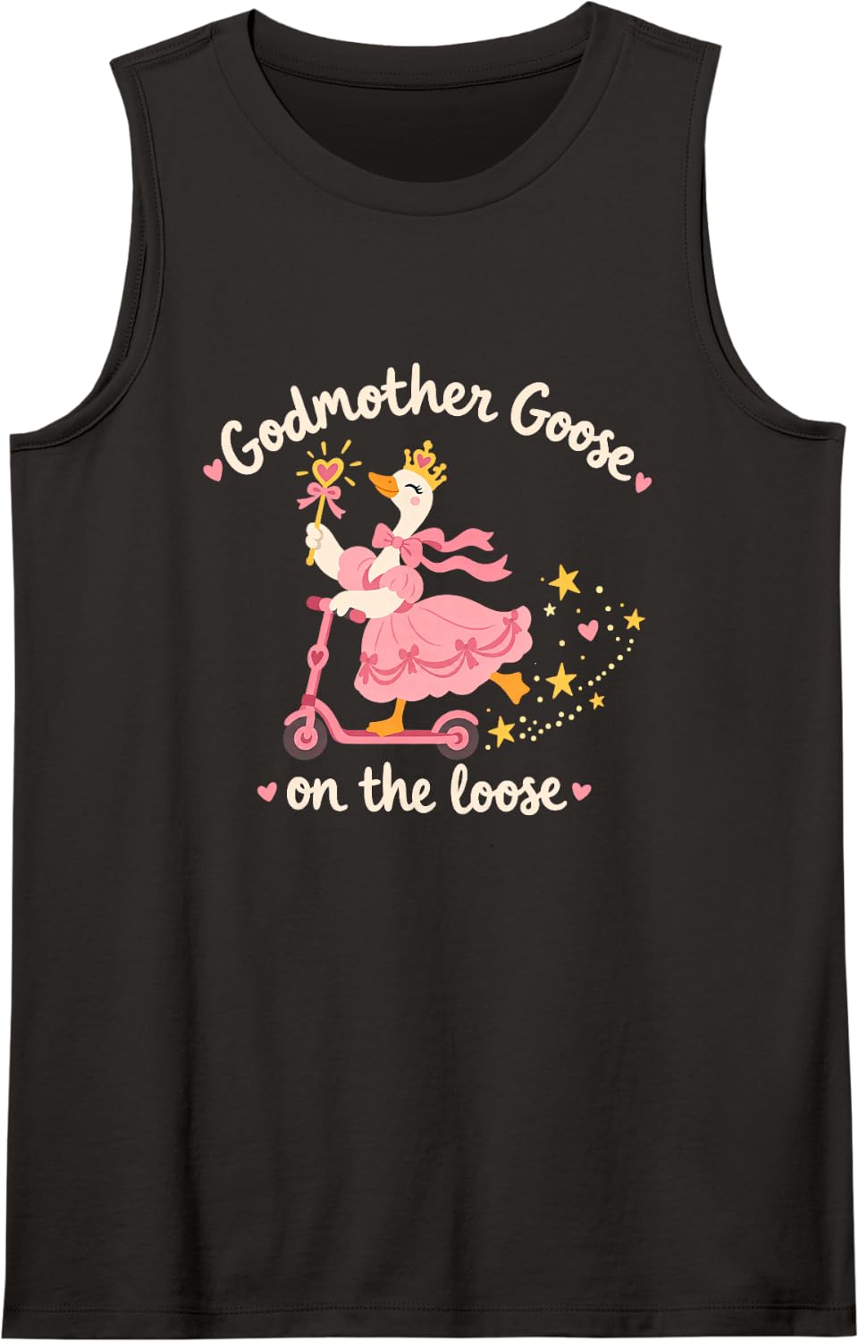 Godmother Goose On The Loose Baptism Catholic Mother’s Day Sleeveless Tank Top - Black