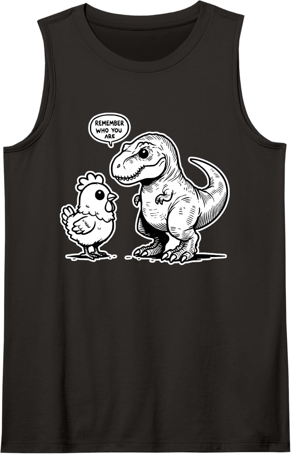 Funny Dinosaur Chicken Evolution Paleo Humor Sleeveless Tank Top - Black