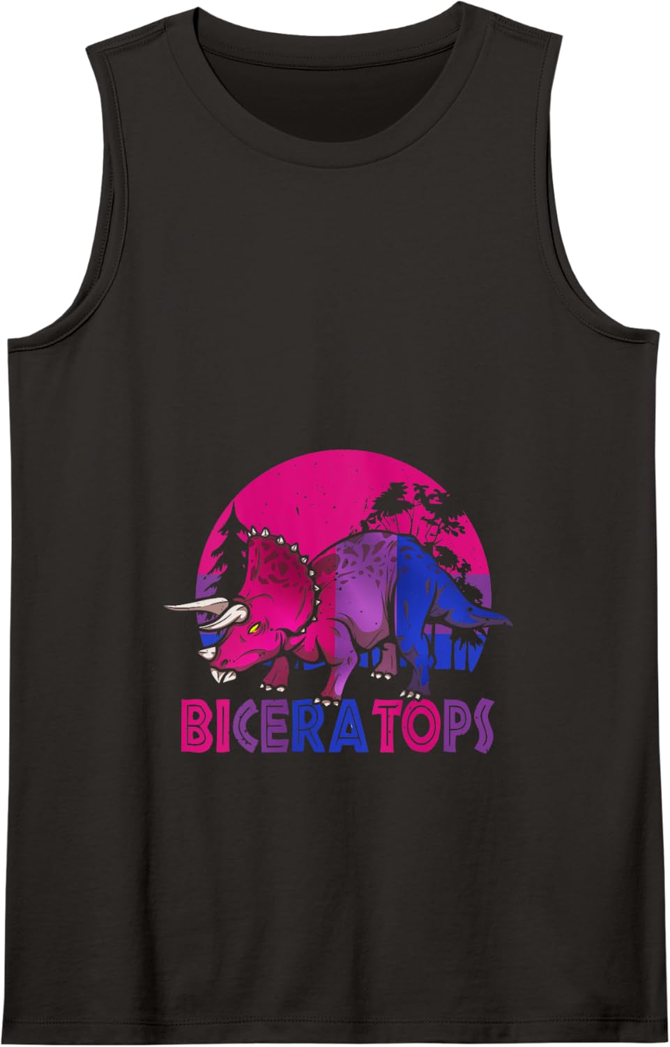 Biceratops Bisexual Dinosaur LGBT Pride Month LGBTQ Tank Top - Black