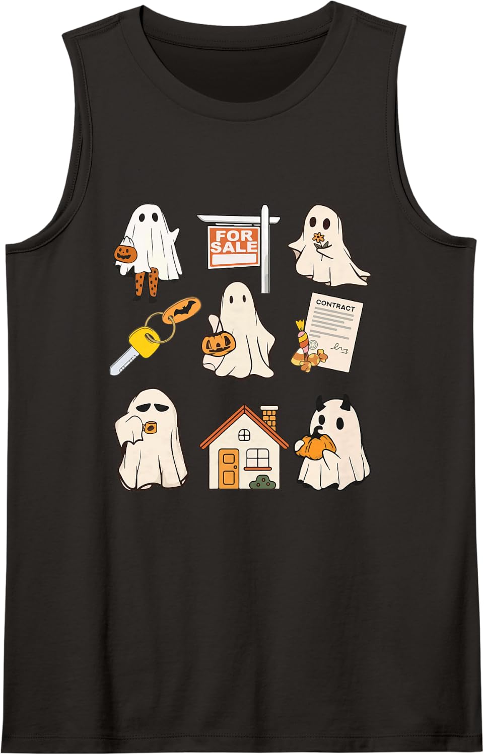 Real Estate Professional Broker Mortgage Agent Halloween Tank Top - Black
