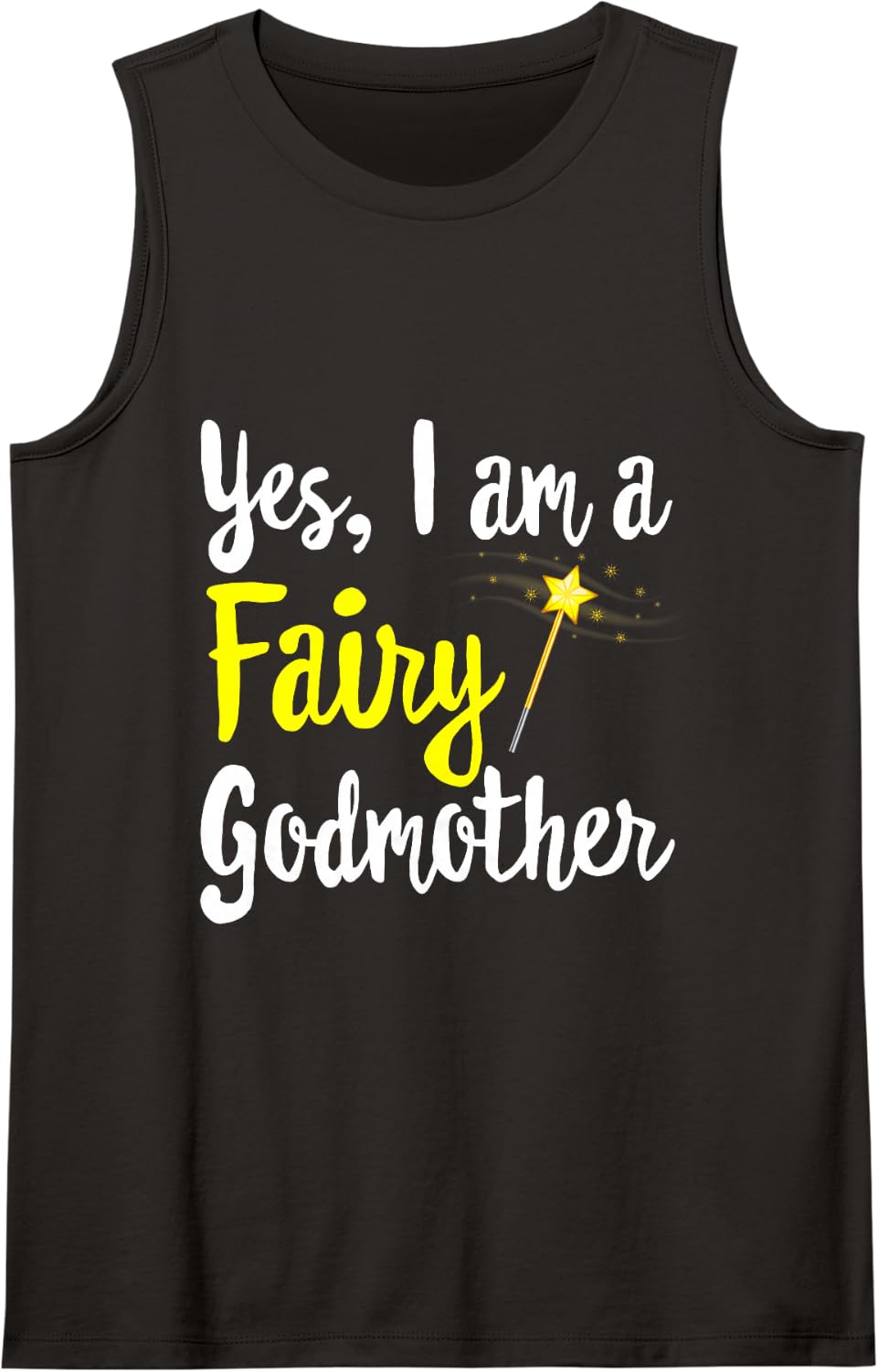 Fairy Godmother Magic Wand Funny Mama Mom-My Fantasy Lover Sleeveless Tank Top - Black