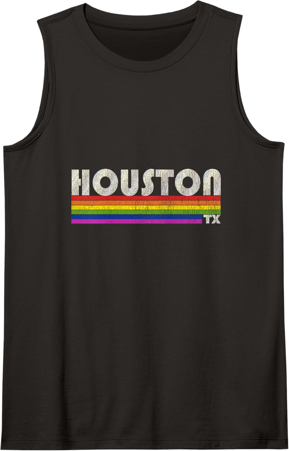 Vintage 80's Style Houston TX Gay Pride Month Tank Top - Black
