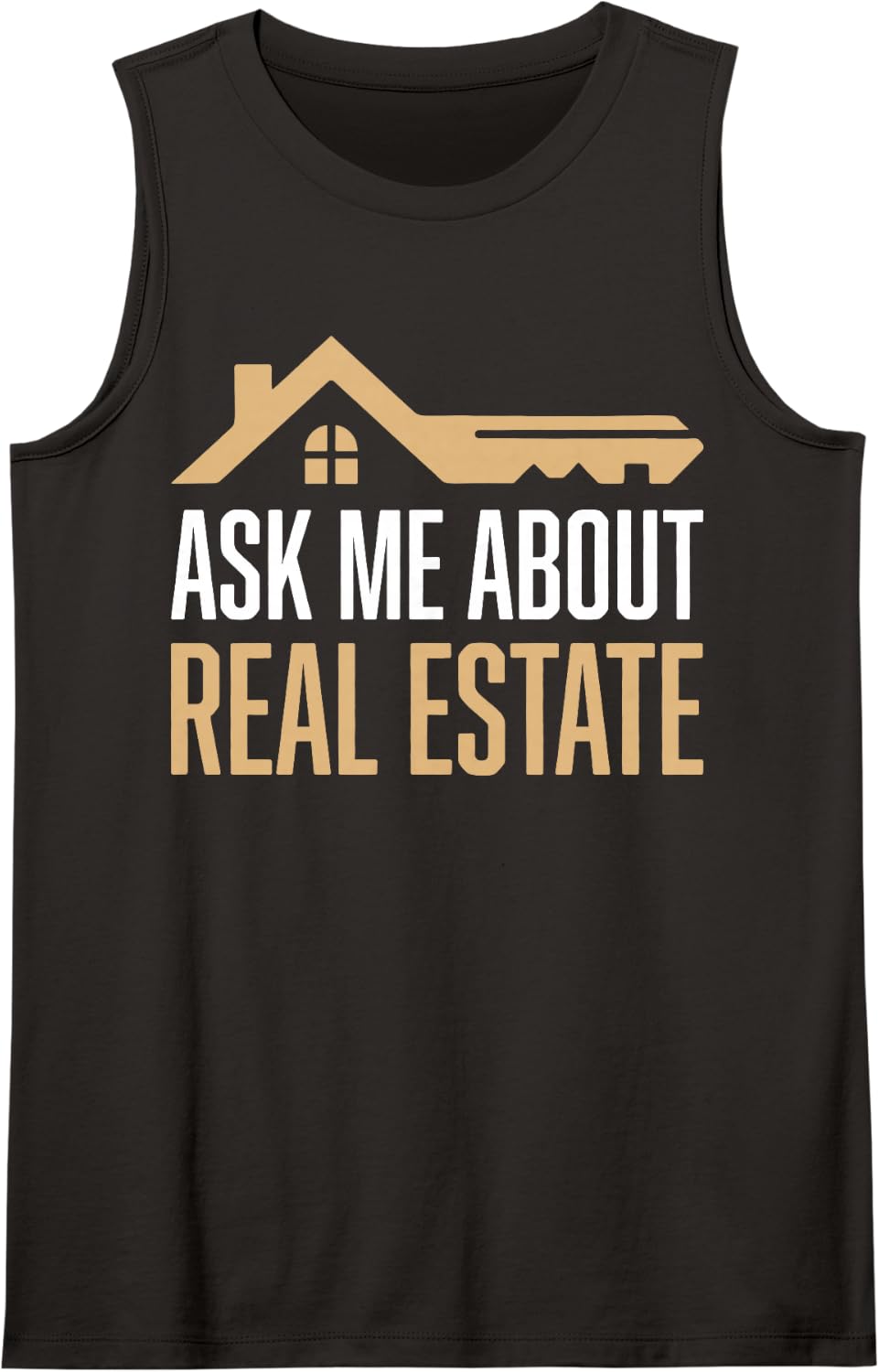 Ask Me About Real Estate Property Agent Home Sales Sleeveless Tank Top - Black