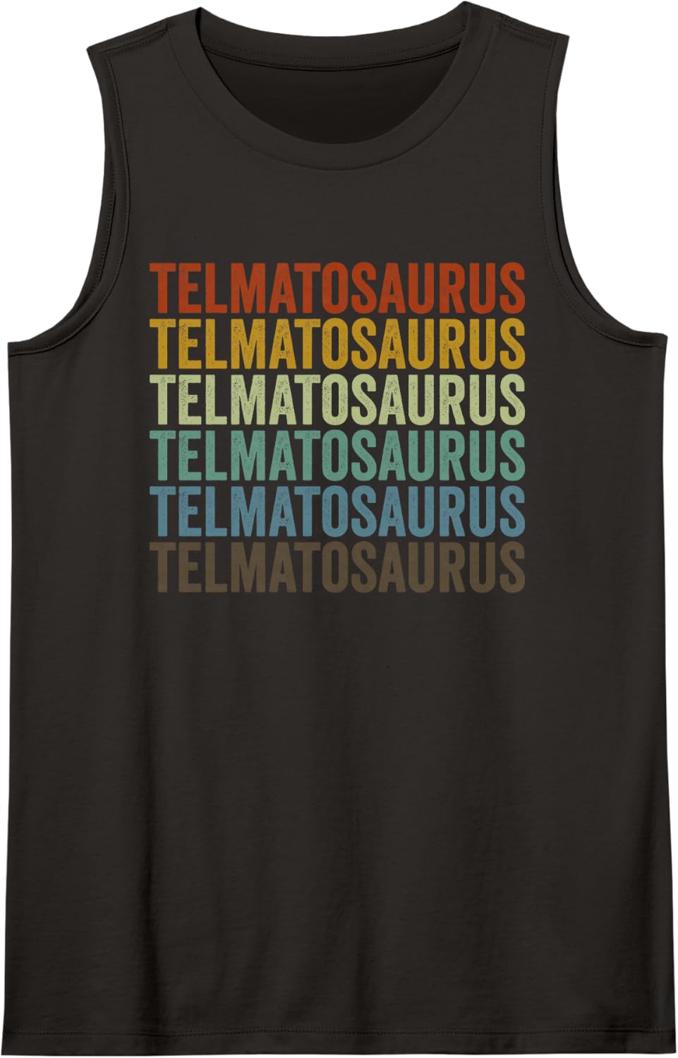 Telmatosaurus Dinosaur Retro Sleeveless Tank Top - Black