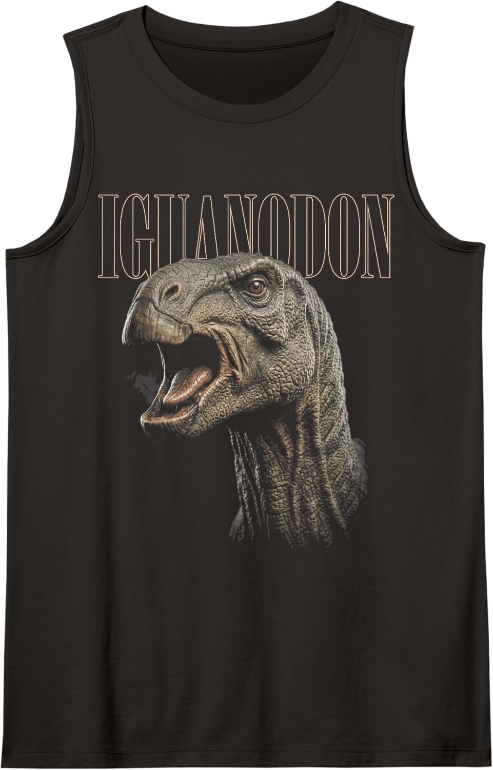 Iguanodon Face Dinosaur Wildlife Nature Dino Iguanodon Sleeveless Tank Top - Black