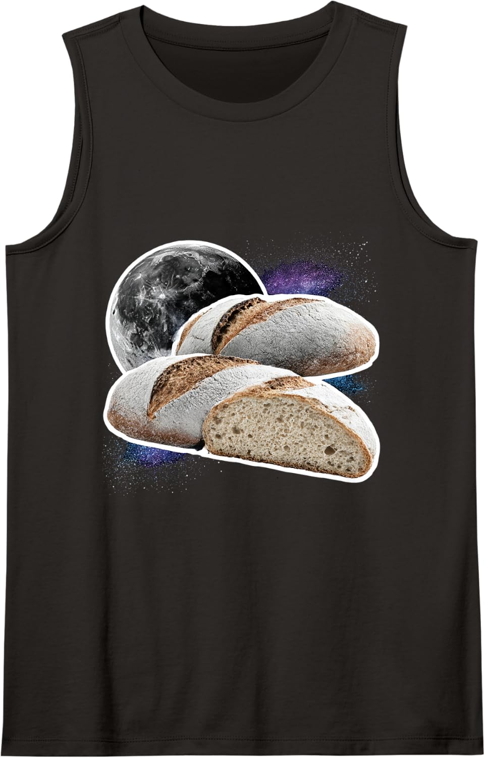 Sourdough Care Sourdough Accessories Moon Galaxy Motif Tank Top - Black