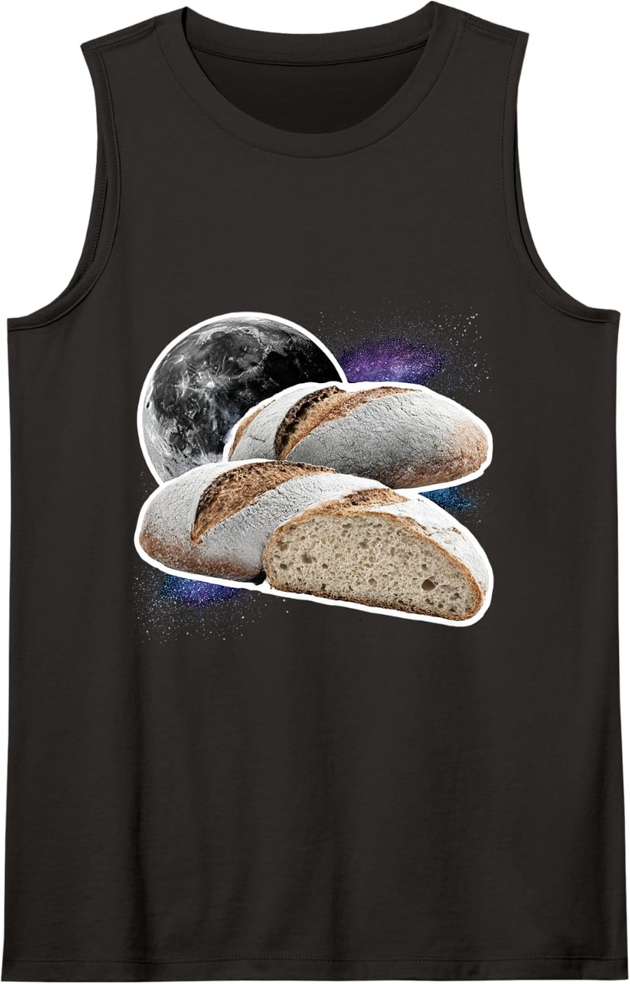 Sourdough Care Sourdough Accessories Moon Galaxy Motif Tank Top - Black