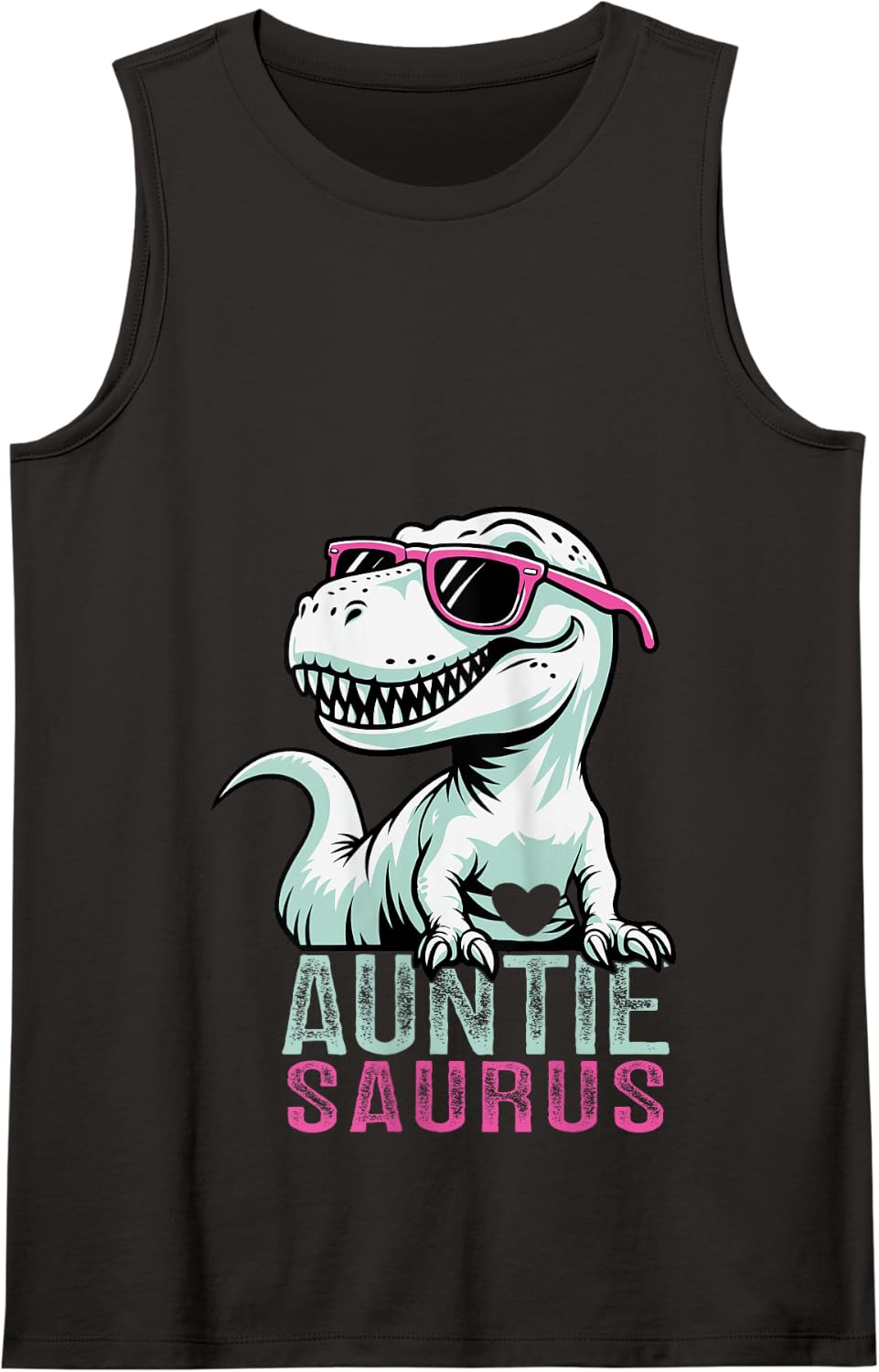 Auntiesaurus T Rex Dinosaur Auntie Saurus Family Matching Tank Top - Black