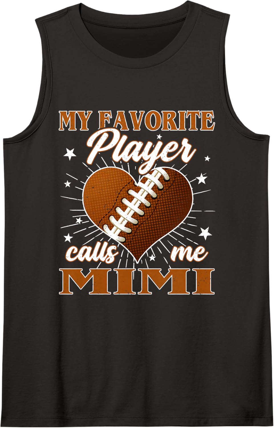 My Favorite Football Player Calls Me Mimi Sleeveless Tank Top - Black