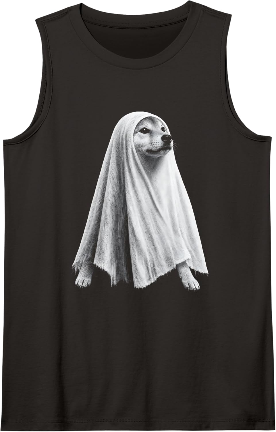 Shiba Inu Halloween Dog Lover Spooky Shiba Inu Ghost Scary Sleeveless Tank Top - Black