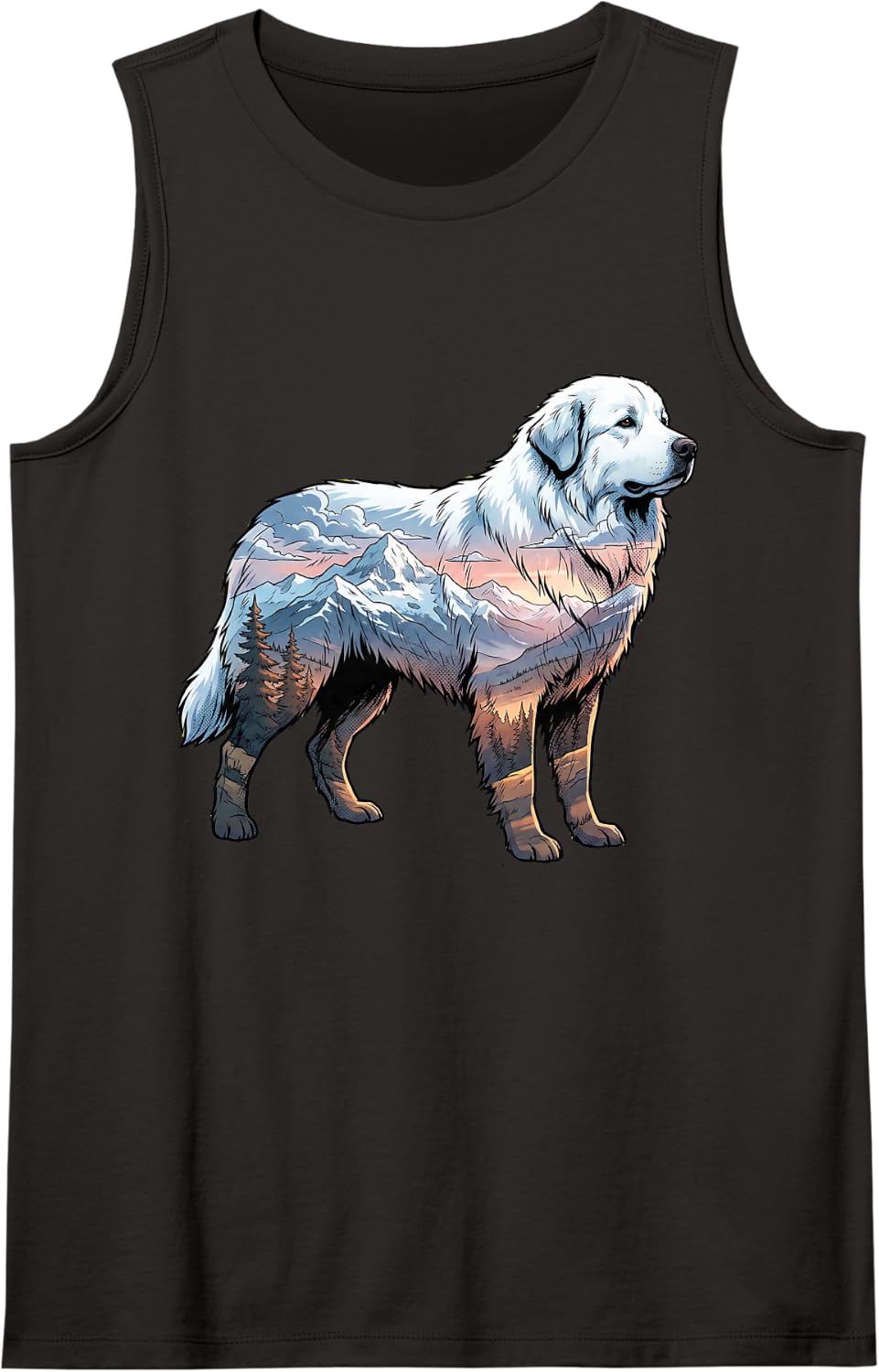 Great Pyrenees Sleeveless Tank Top - Black