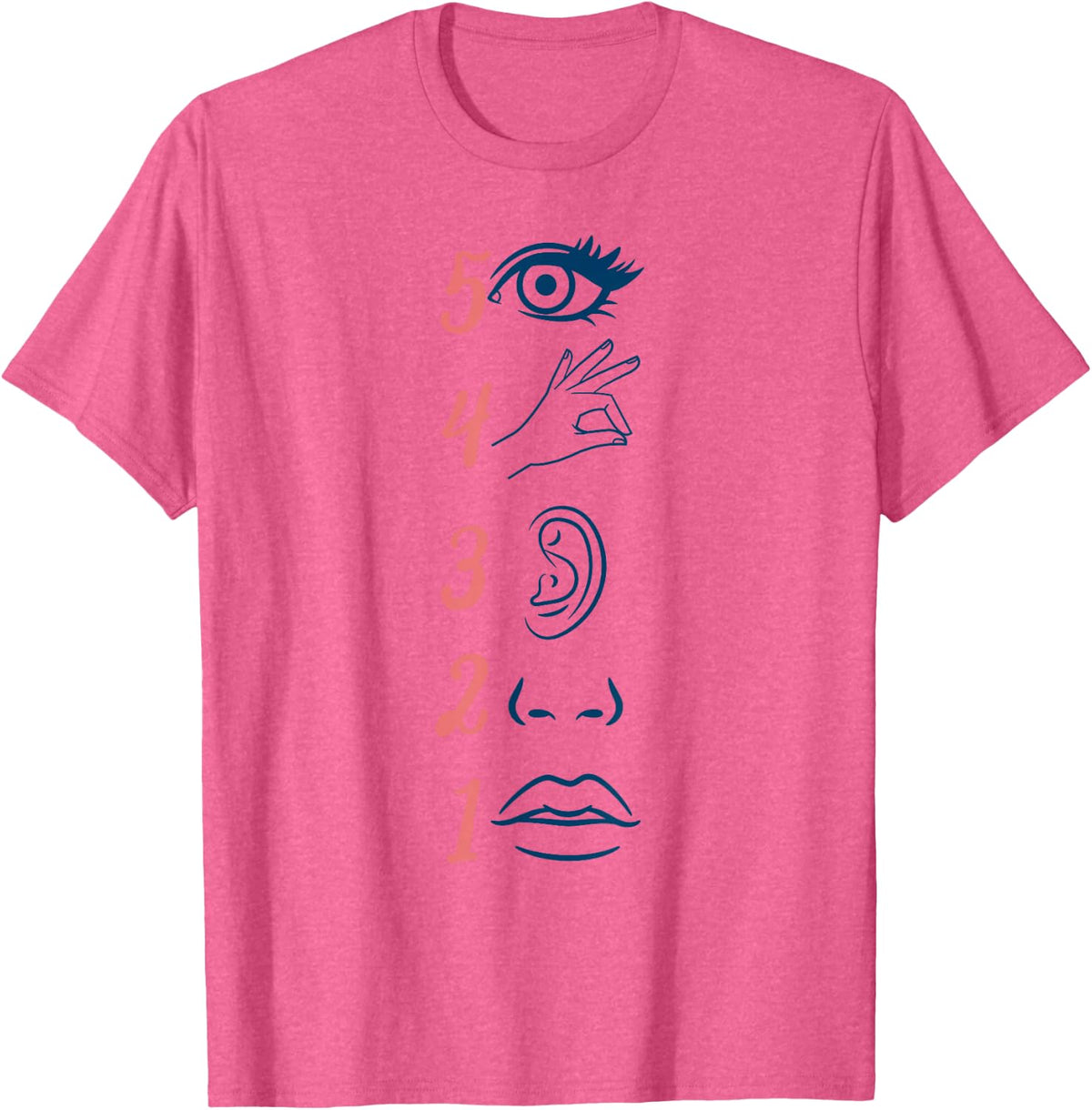 GROUNDING Reminder Mental Health School Psychologist T-Shirt - Pink Heather