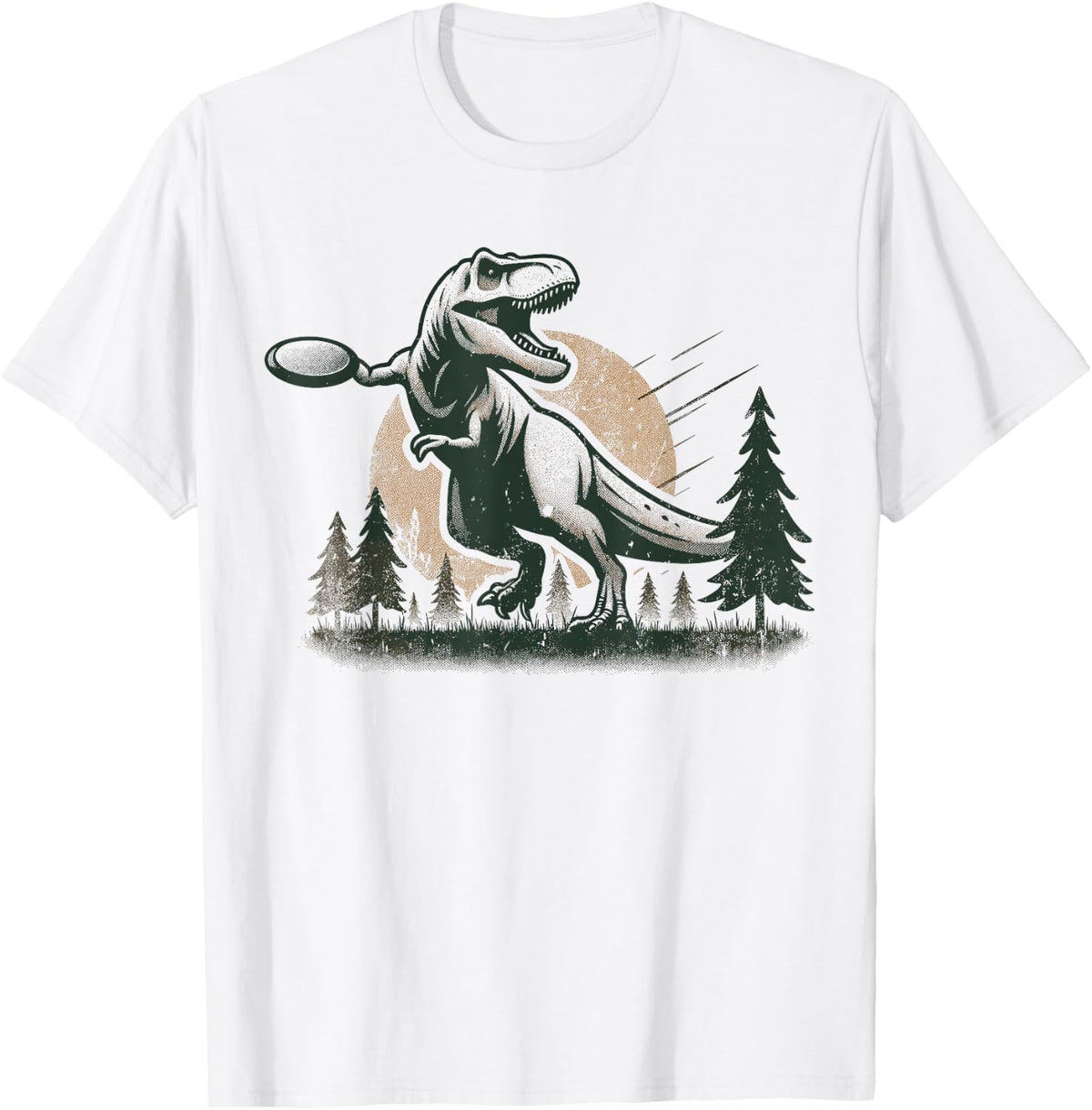 Disc Golfer I Dinosaur T-Rex Disc Golf Player Tees T Shirts For Men Women - White