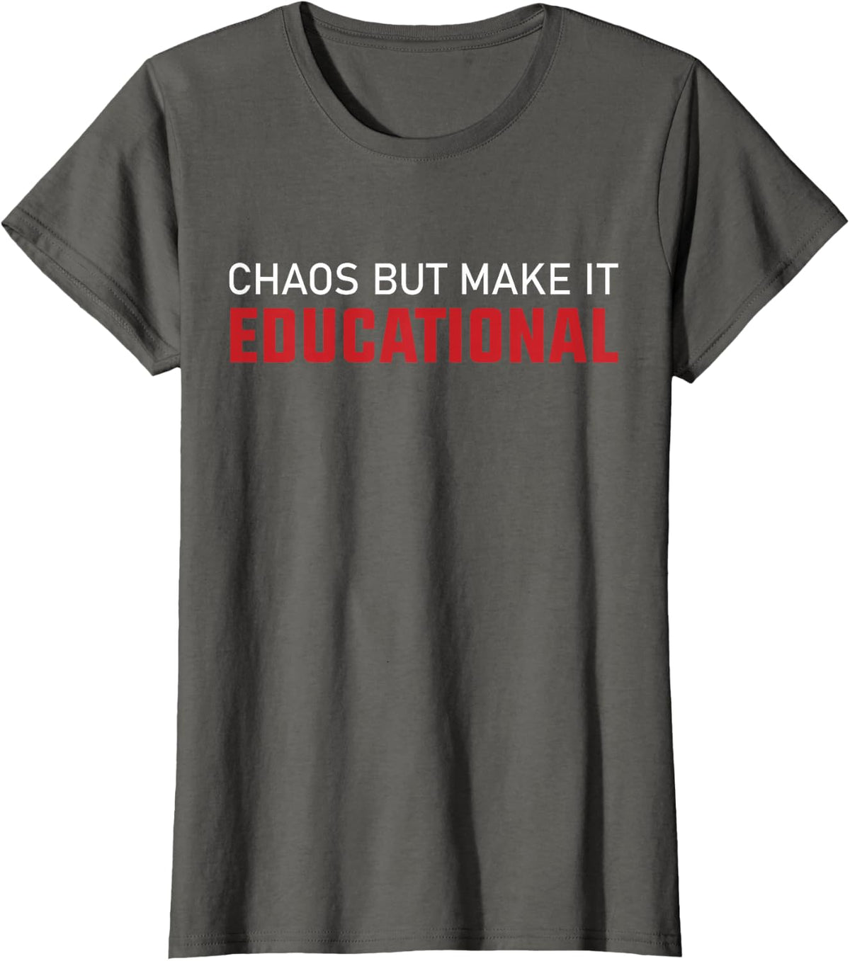 Chaos But Make It Educational Tie Dye Back to School Teache T-Shirt - Asphalt Grey