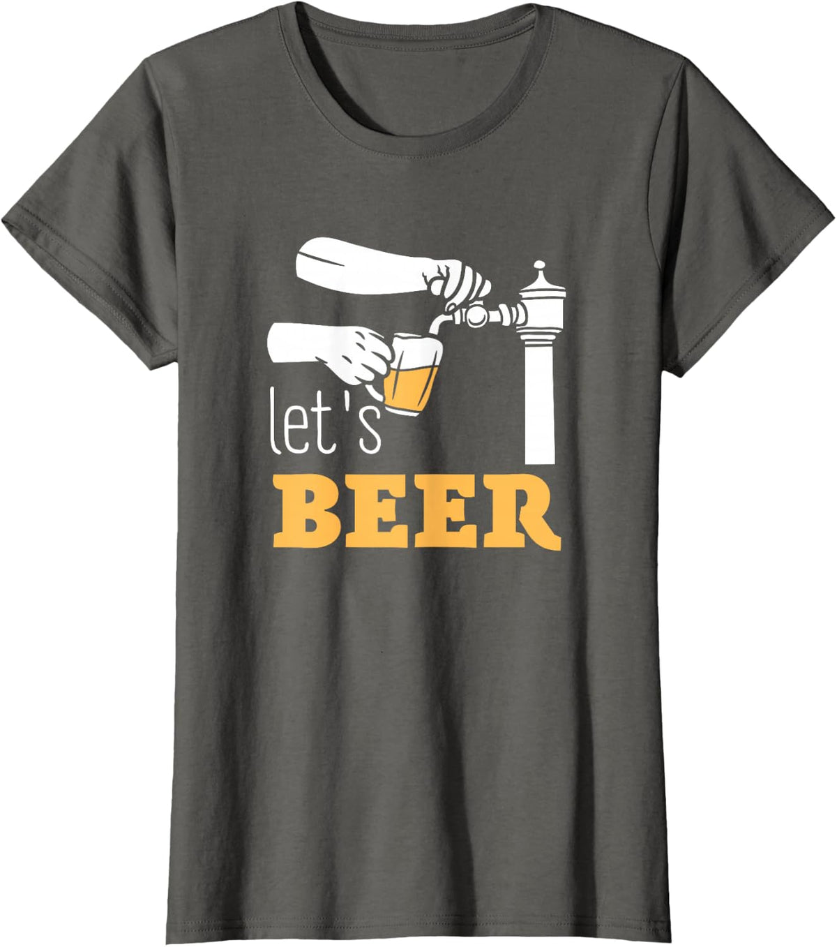 Let's Beer On Tap Beer Glass Drinking Party Costume T-Shirt - Asphalt Grey
