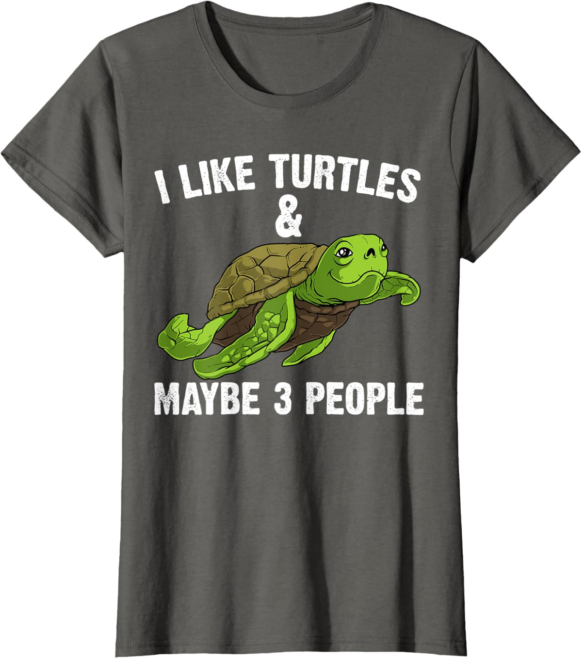 Funny Turtle Gift For Men Women Sea Turtle Land Water Animal T-Shirt - Asphalt Grey