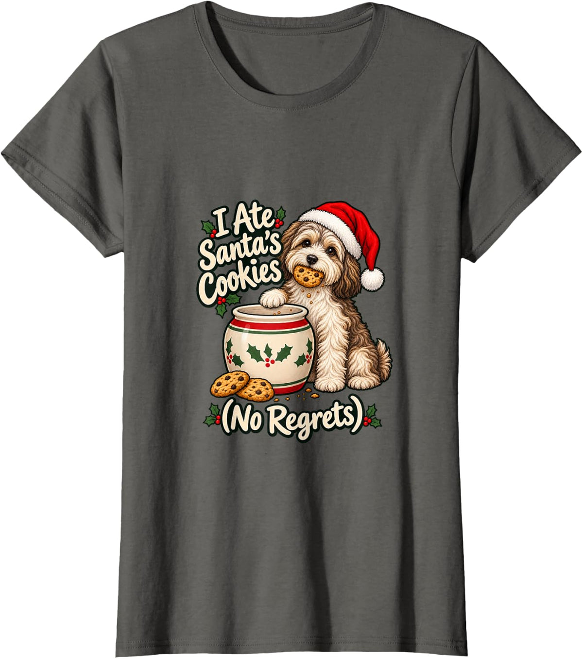 I Ate Santa's Cookies - Havanese Christmas Xmas Dog Mom T-Shirt - Asphalt Grey
