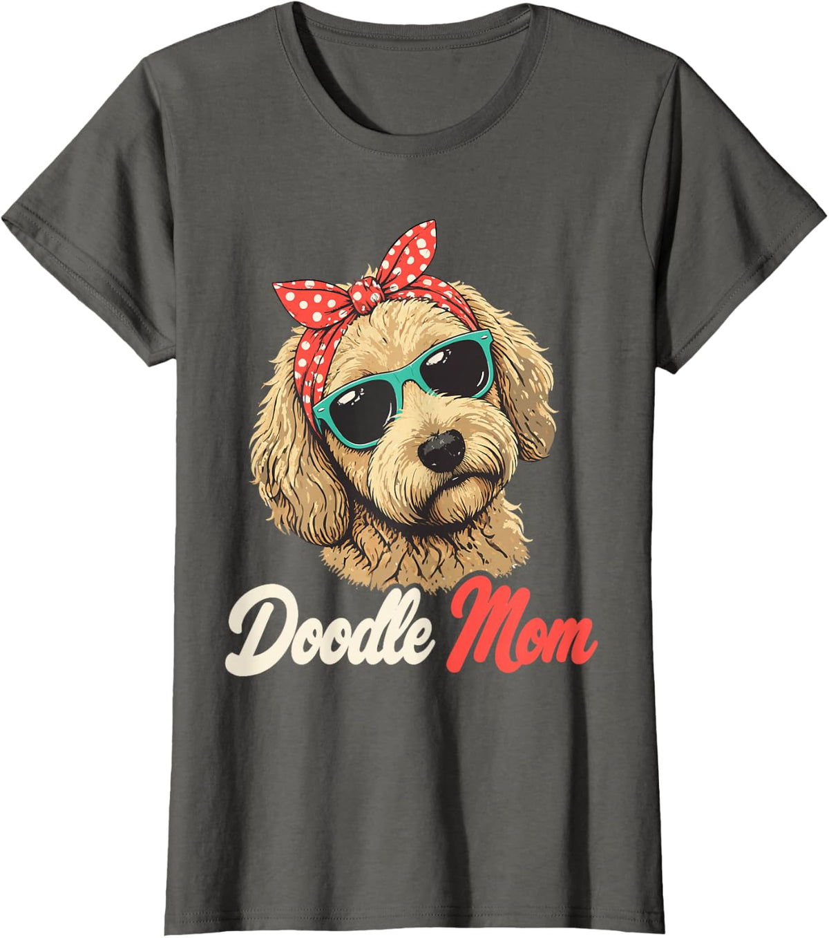 Cute Doodle Mom Labradoodle T-Shirt - Asphalt Grey