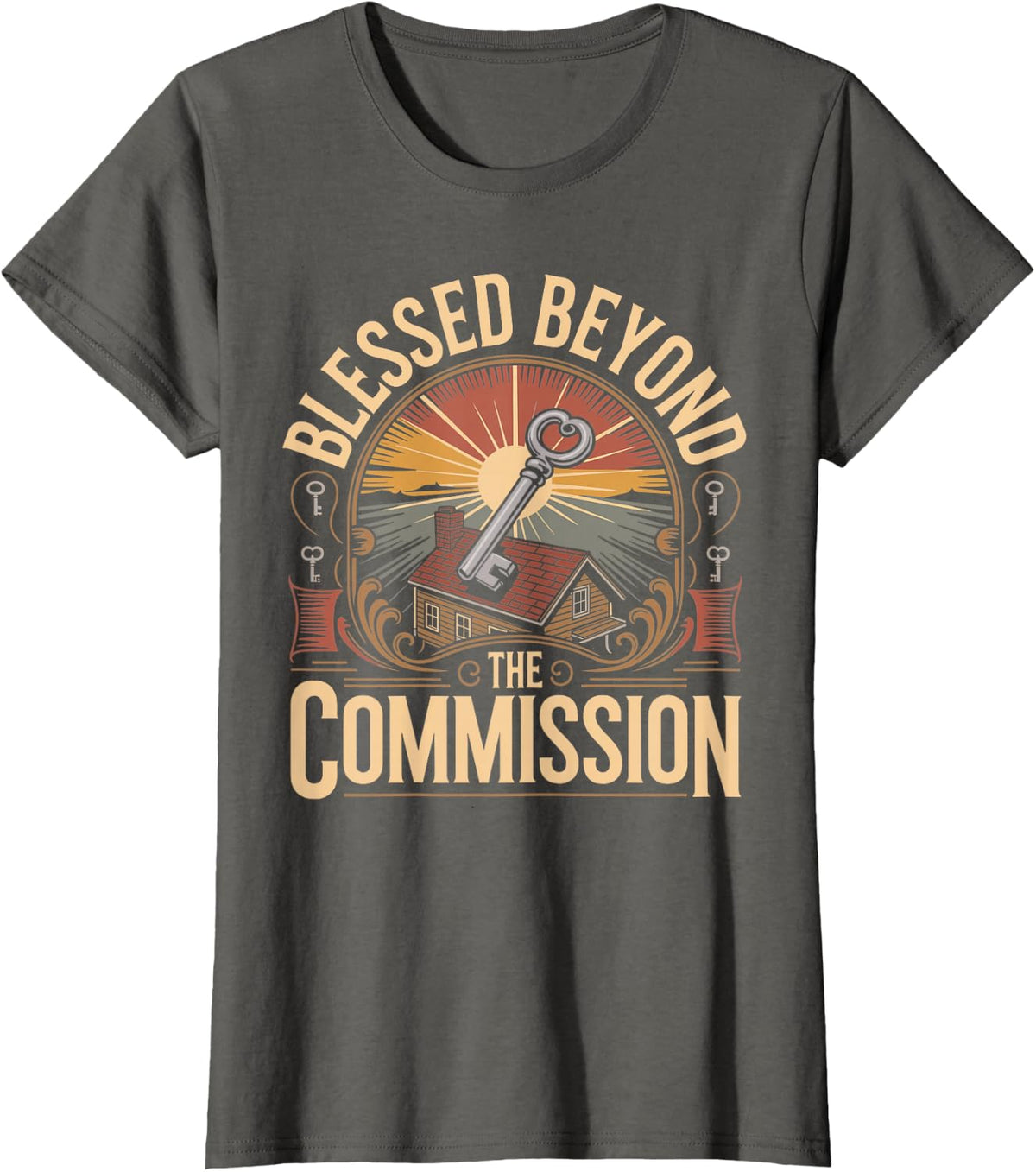 Blessed Beyond The Commission Christian Real Estate T-Shirt - Asphalt Grey