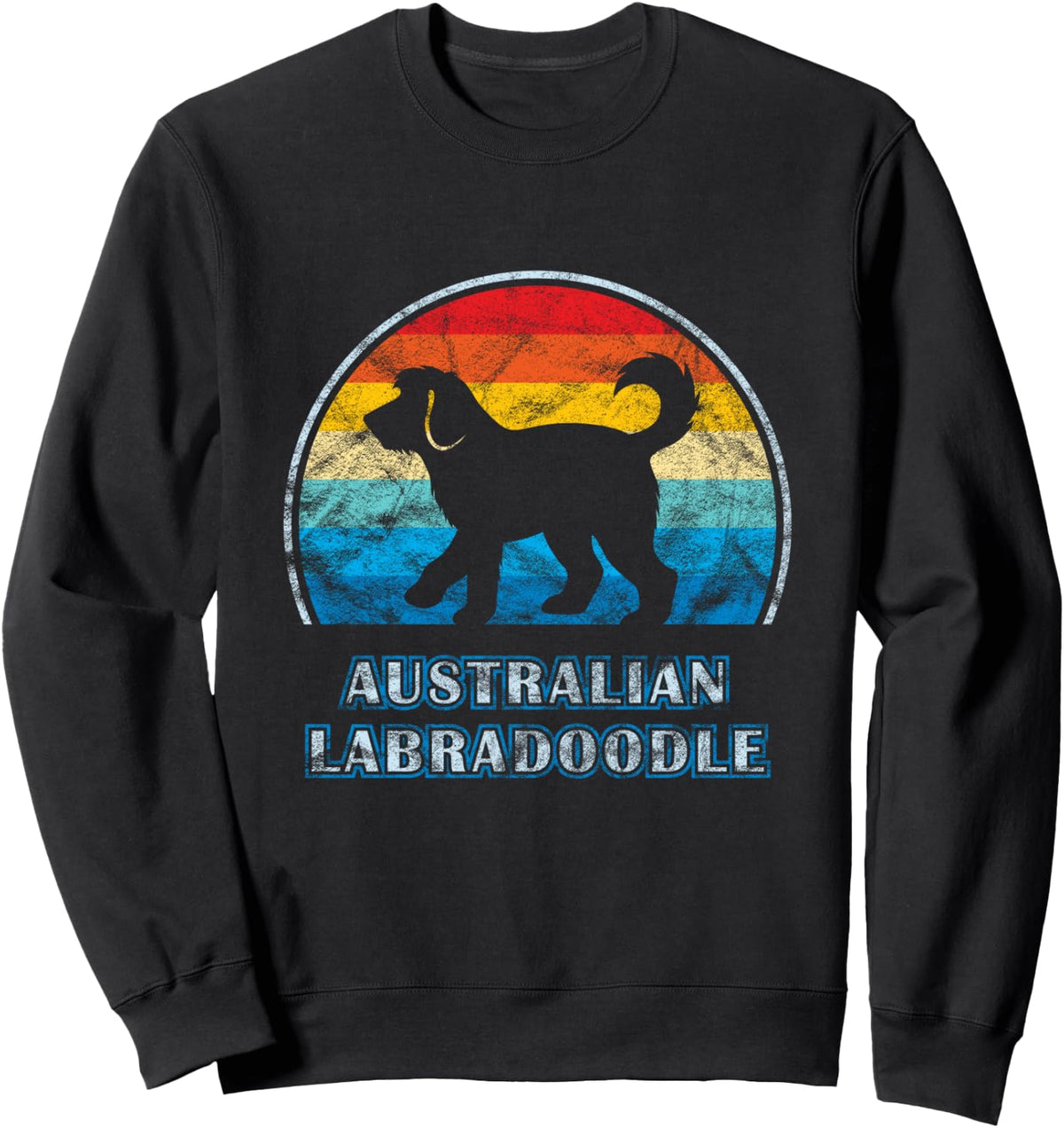 Australian Labradoodle Vintage Design Dog Sweatshirt - Adult Unisex Black