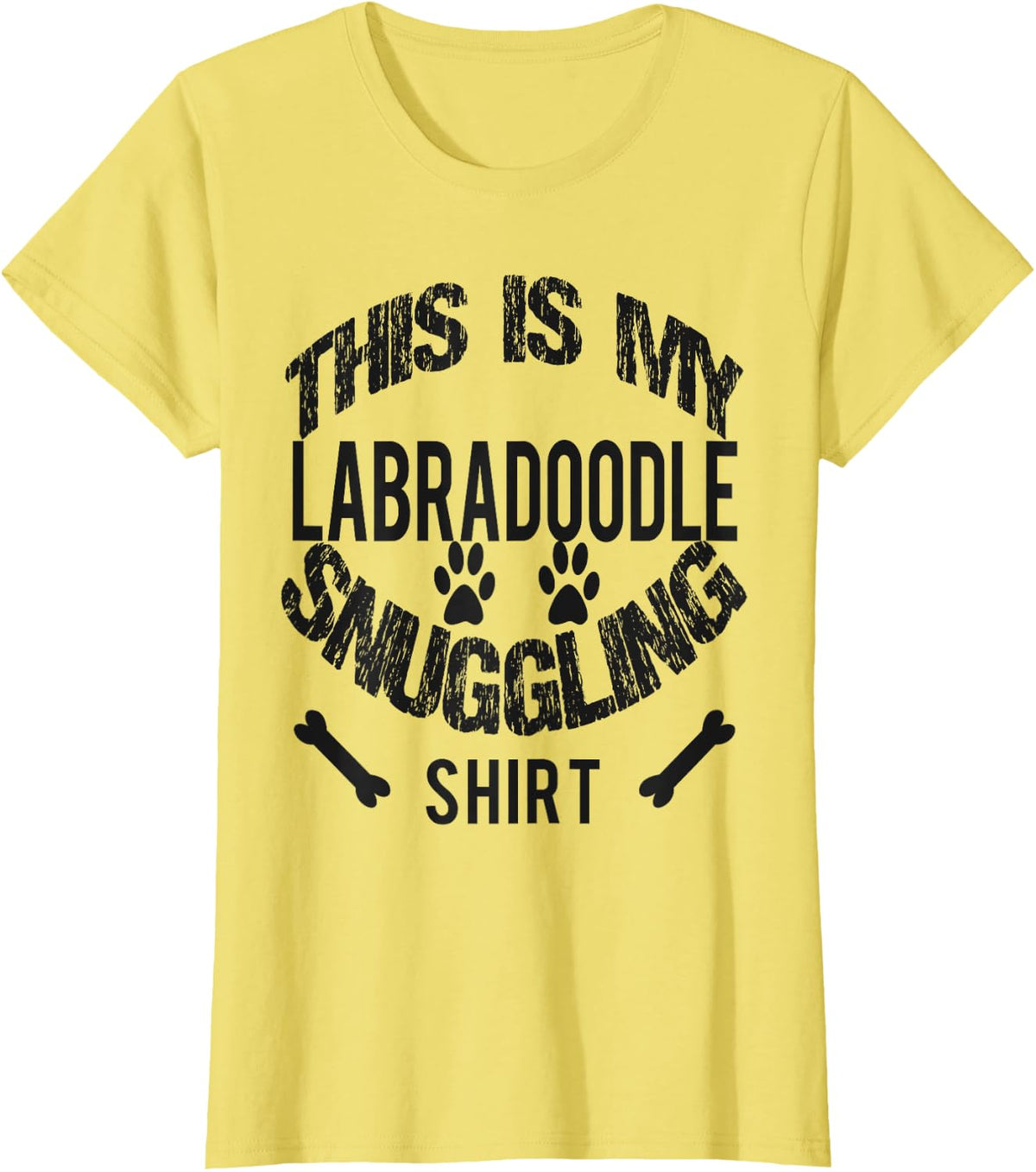 T-Shirt Gifts for Labradoodle Lovers Snuggling Tee - Lemon Yellow