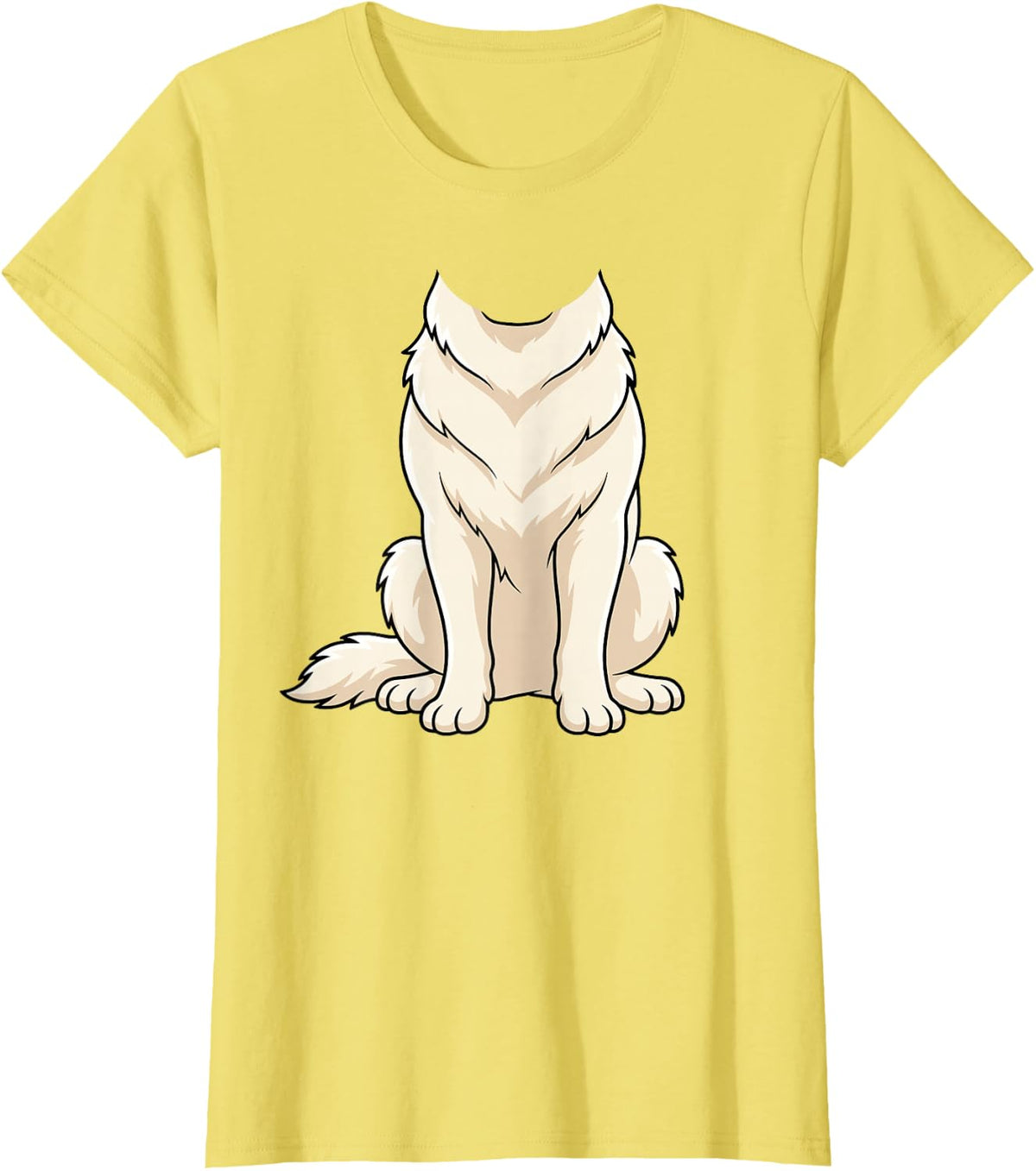 Great Pyrenees Costume Body Graphic Funny Halloween Cosplay T-Shirt - Lemon Yellow