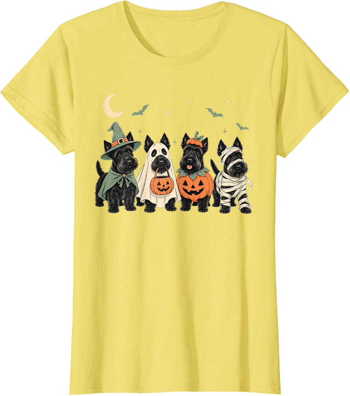 Scottie Dog Halloween Costume Funny Terrier T-Shirt - Lemon Yellow