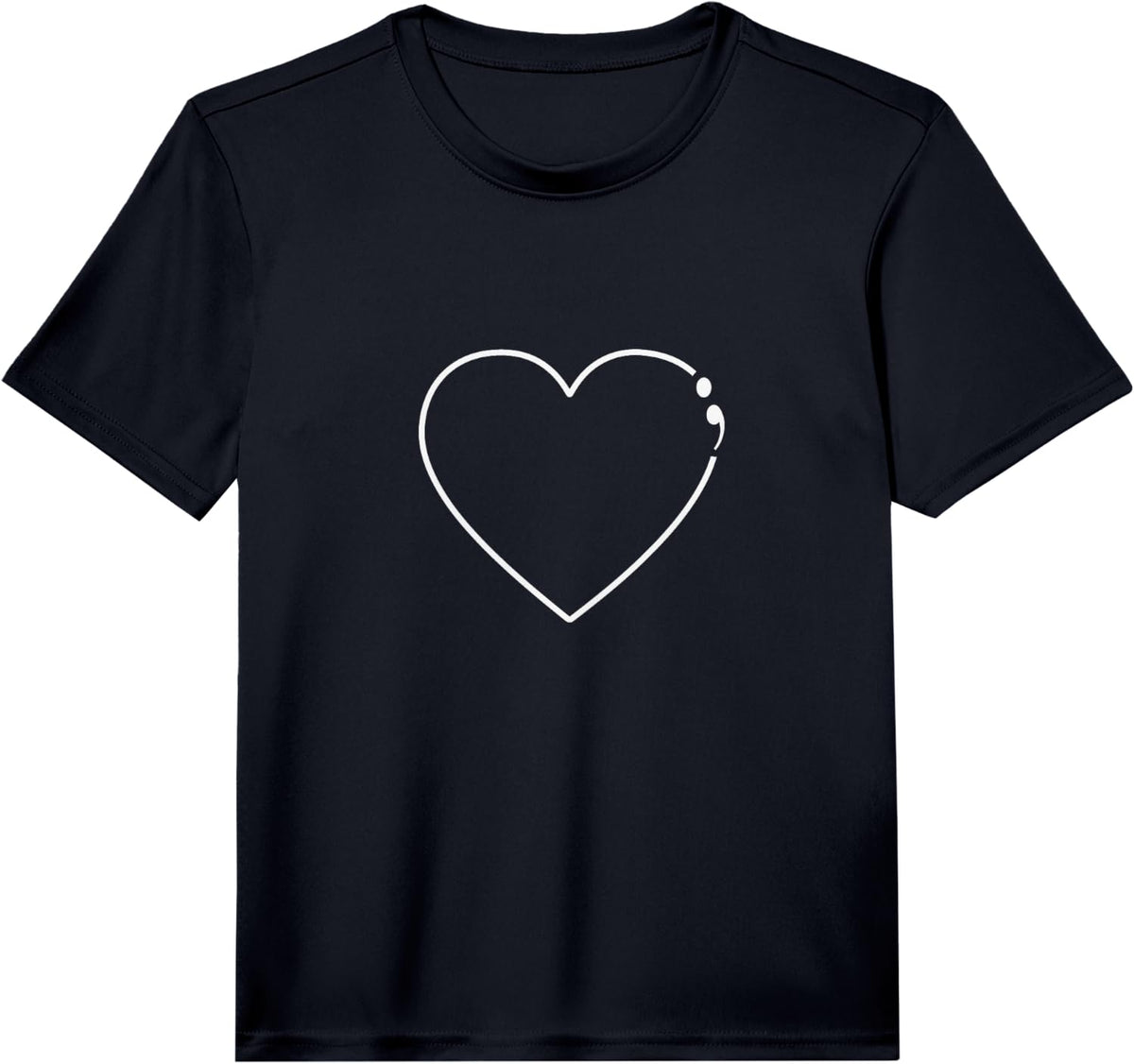 Heart Semicolon Mental Health Awareness Performance T-Shirt - Black