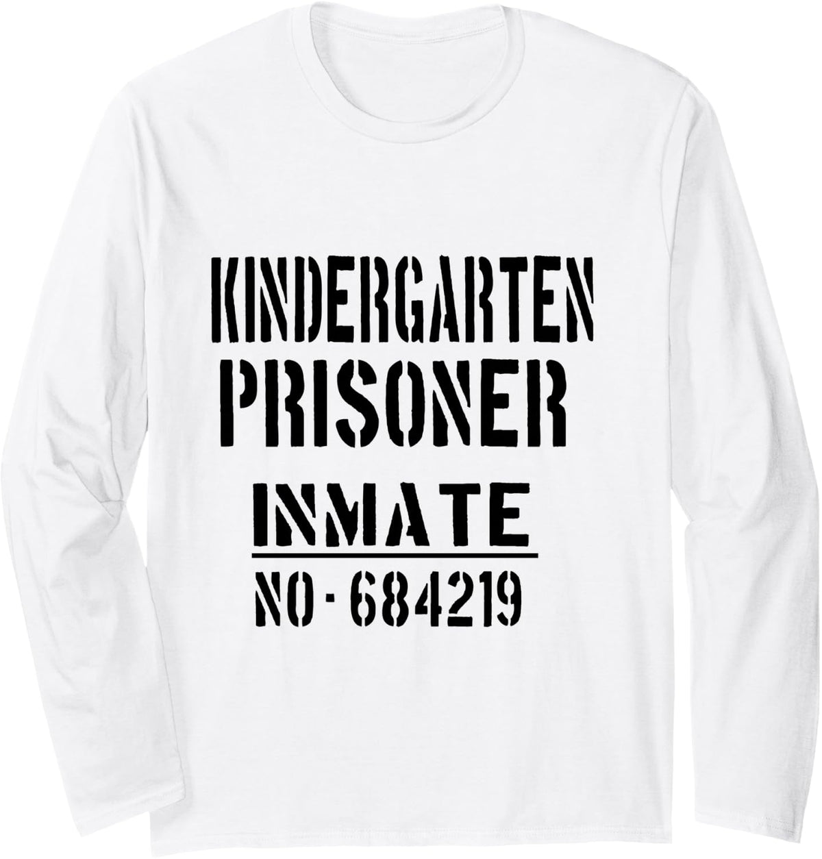 Kindergarten Teacher/Prisoner Halloween Costume Teacher Long Sleeve T-Shirt - Adult Unisex White