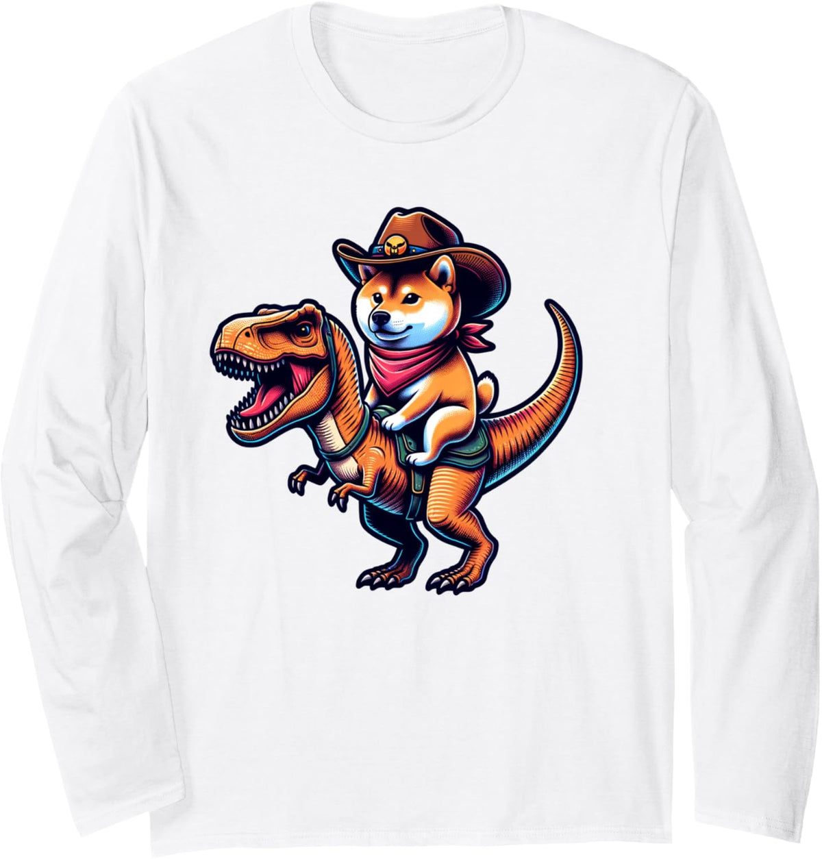 Funny Shiba Inu Long Sleeve T-Shirt - Adult Unisex White
