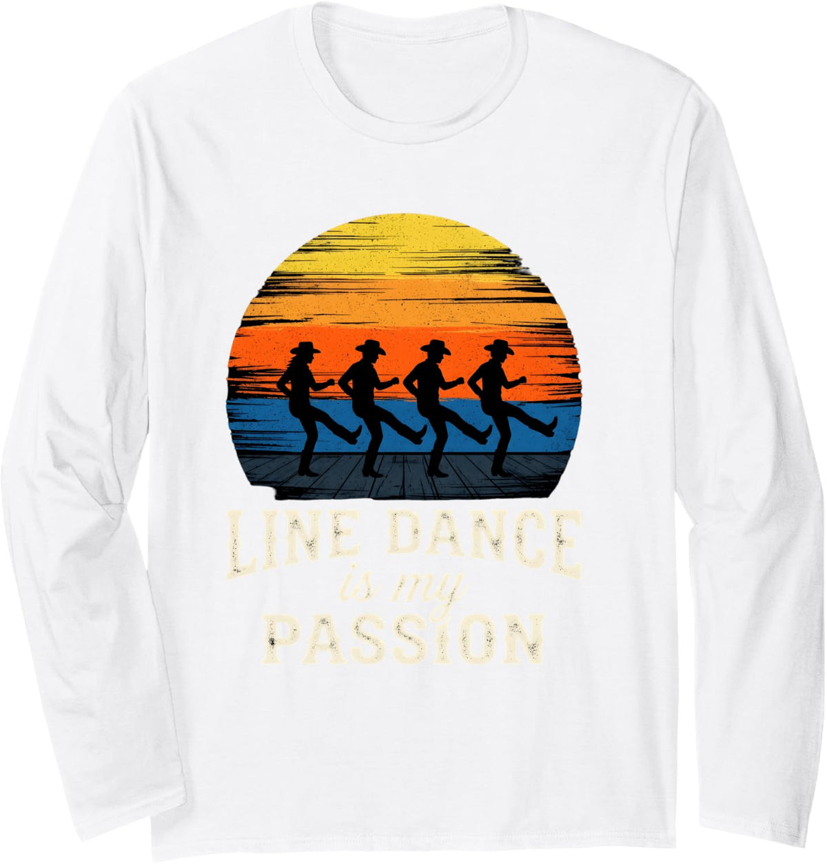 Line Dance Dancers Line Dancing Line Dancer Long Sleeve T-Shirt - Adult Unisex White