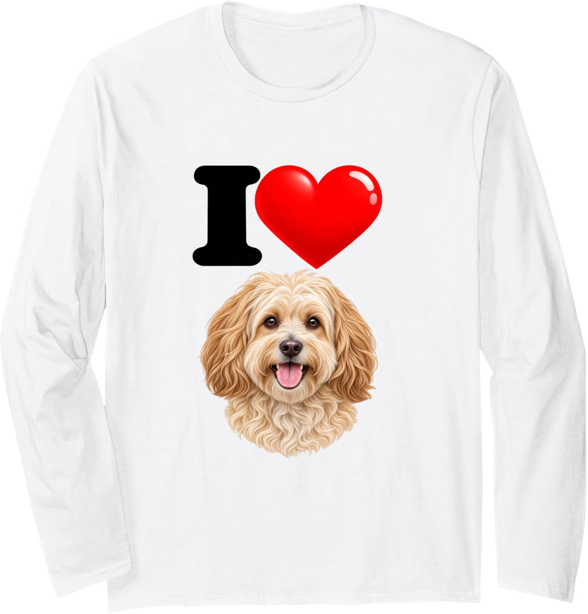 I Love Havanese Cute Dog Mom Dad Long Sleeve T-Shirt - Adult Unisex White