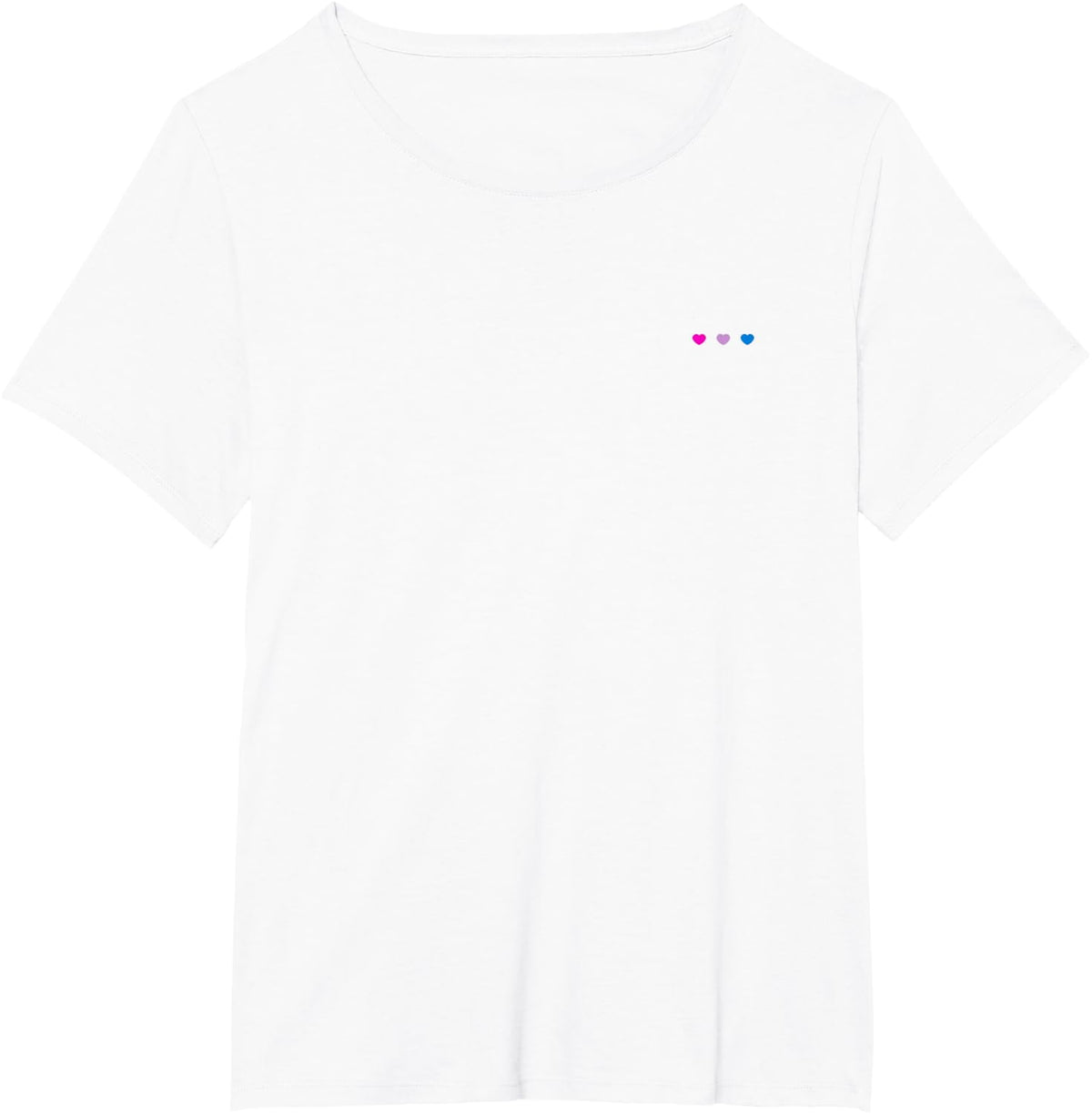 Tiny Hearts Bisexual Flag Subtle Bi Pride Month LGBT Rights T-Shirt - White