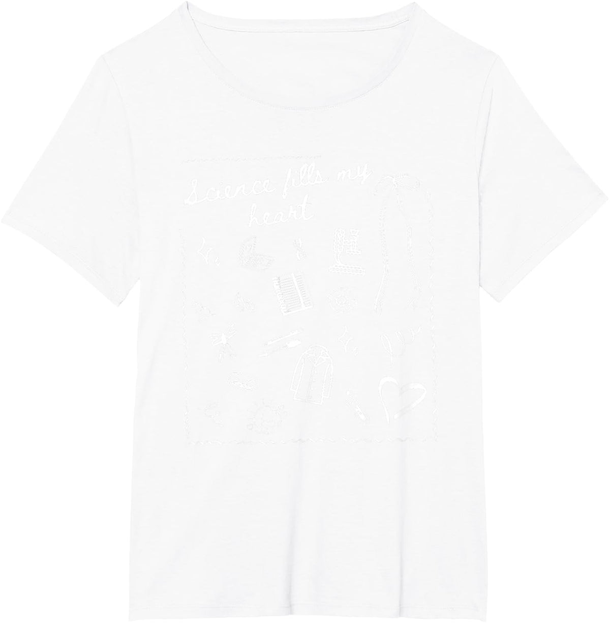 Science Fills My Heart Science Laboratory Research Chemistry T-Shirt - White